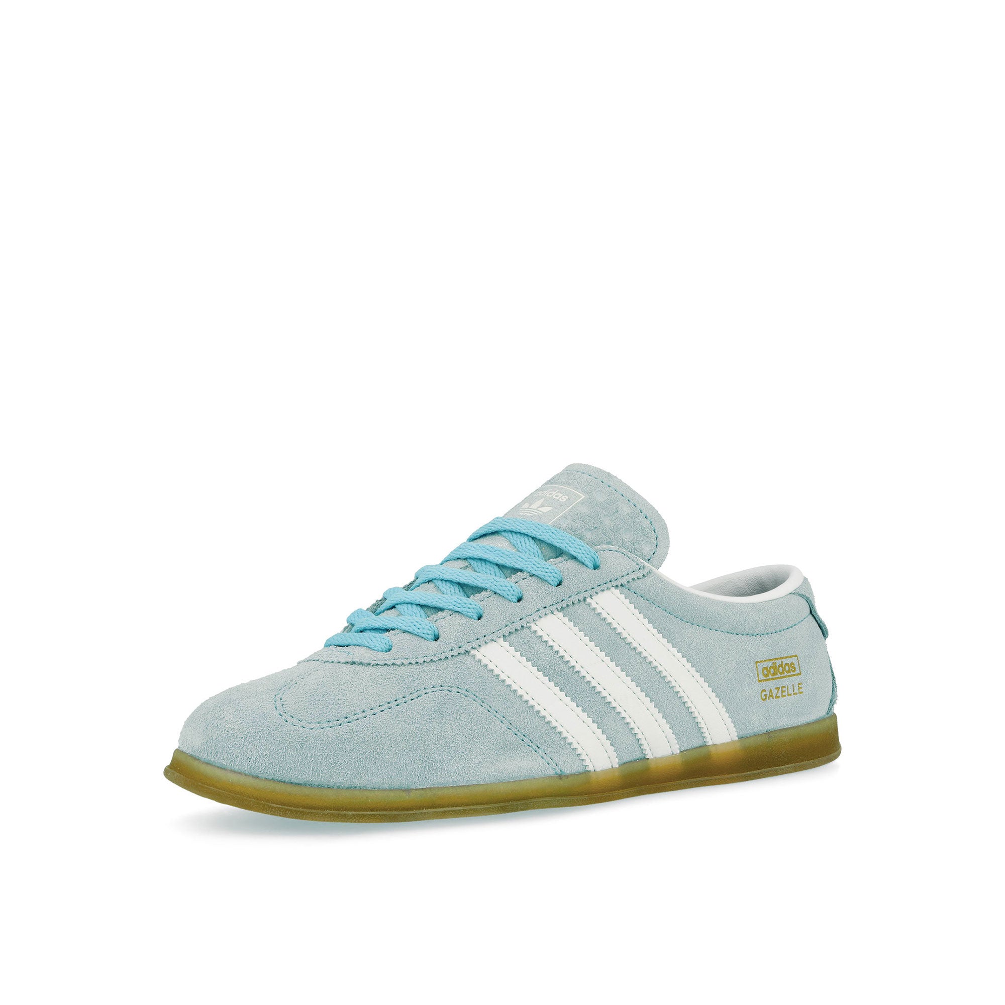 adidas Gazelle Lo Pro W Clear Sky / Footwear White / Gum 3 Low Top Sneakers Close Up | Overkill