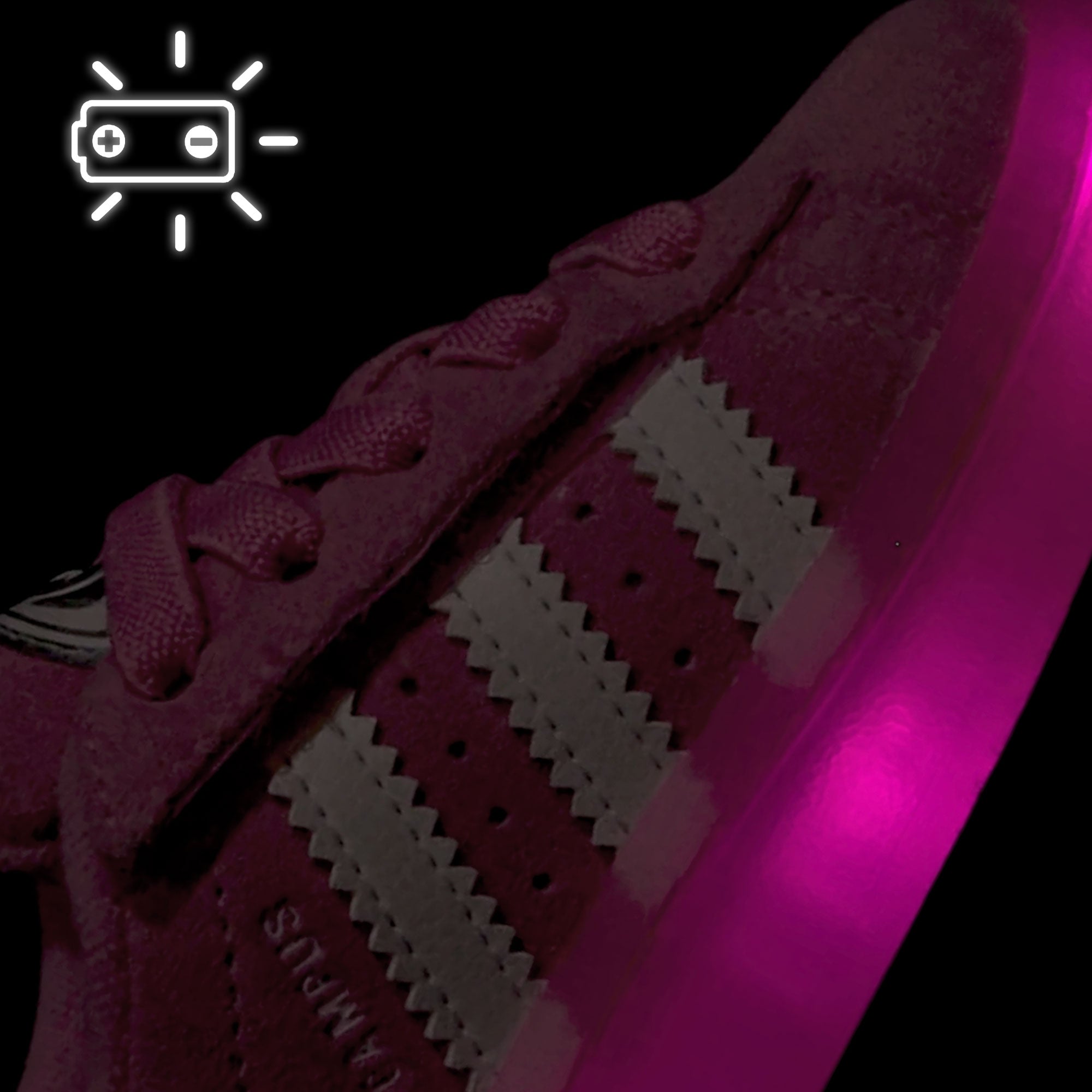 adidas Campus 00S Led Lights CF EL I Bliss Pink / Footwear White / Clear Pink Low Top Sneakers JS1283 Material | Overkill