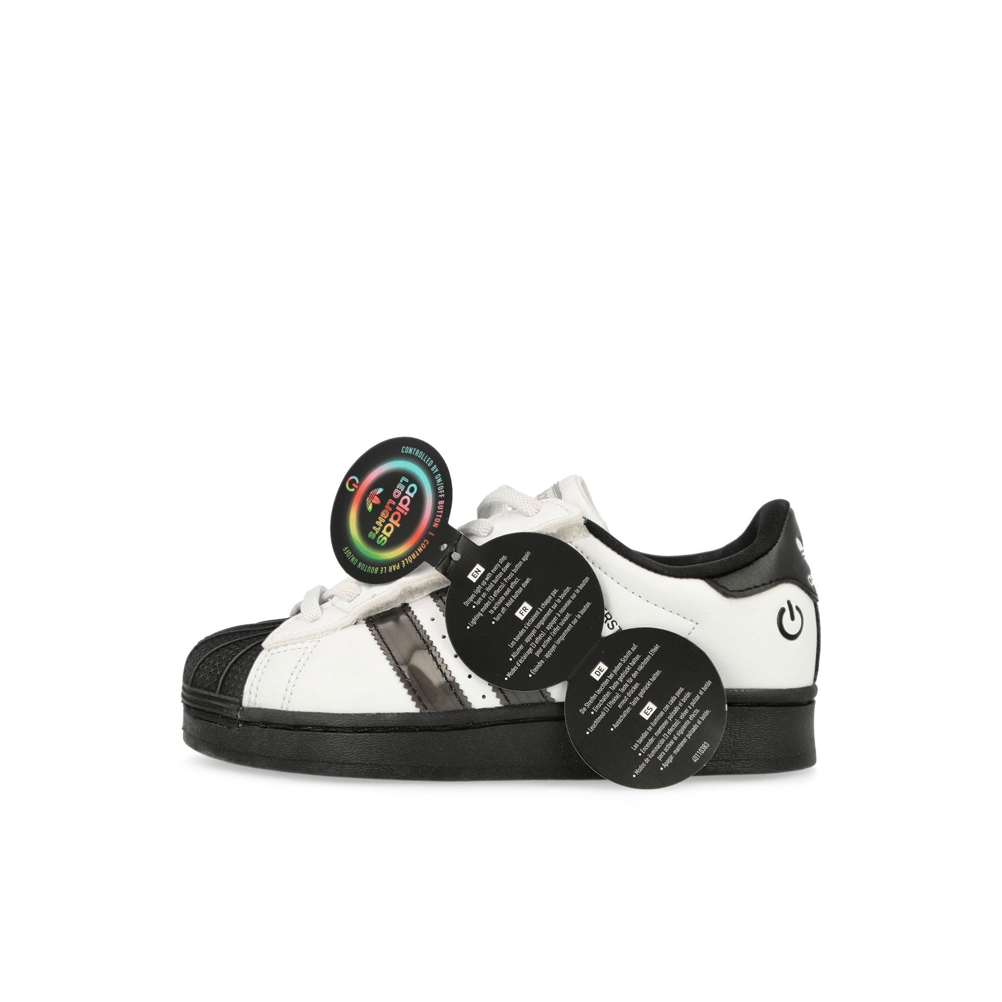 adidas Superstar LED Lights CF EL C Footwear White / Core Black / Footwear White Kids Sneaker JS1290 Detail View 3 | Overkill