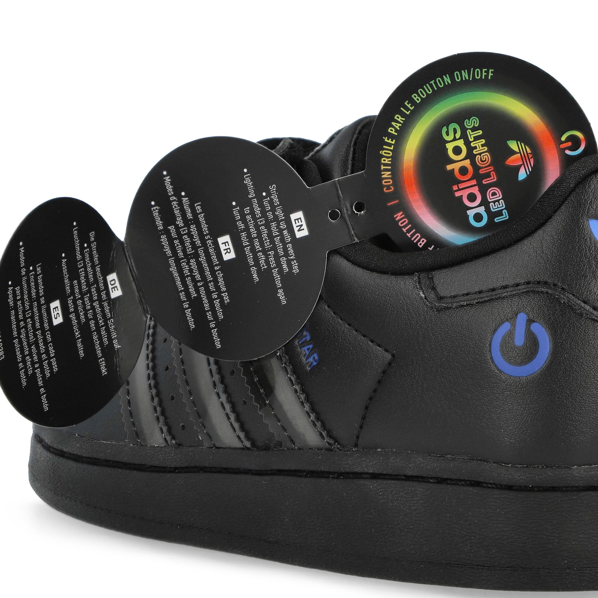 adidas Superstar Led Lights CF EL C Core Black / Core Black / Preloved Violet Low Top Sneakers JS1291 Detail View 3 | Overkill