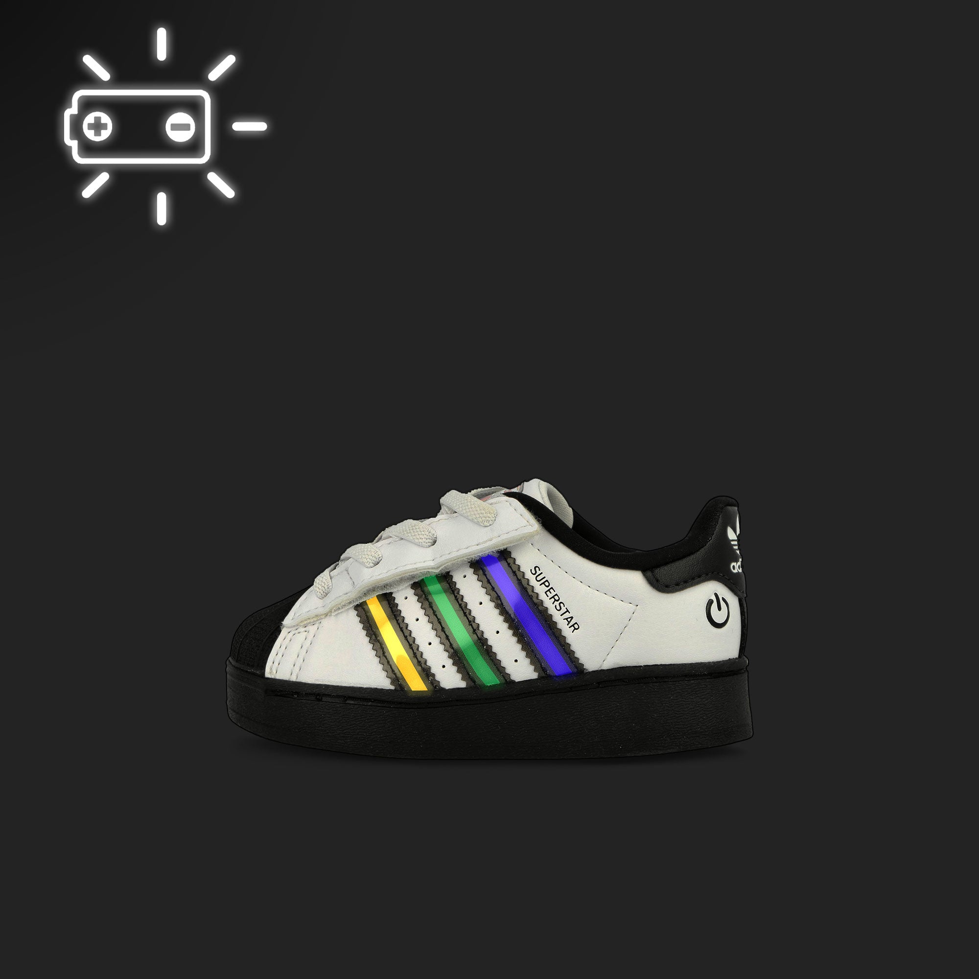 adidas Superstar Led Lights CF EL I Footwear White / Core Black / Footwear White Sneaker JS1293 Material | Overkill