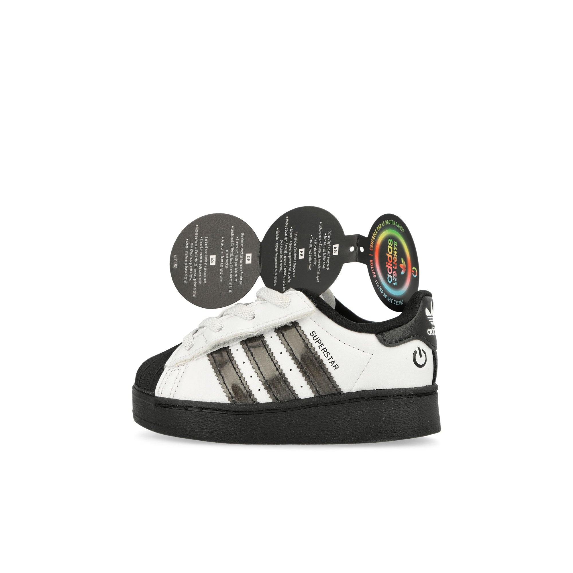 adidas Superstar Led Lights CF EL I Footwear White / Core Black / Footwear White Sneaker JS1293 Detail View 3 | Overkill