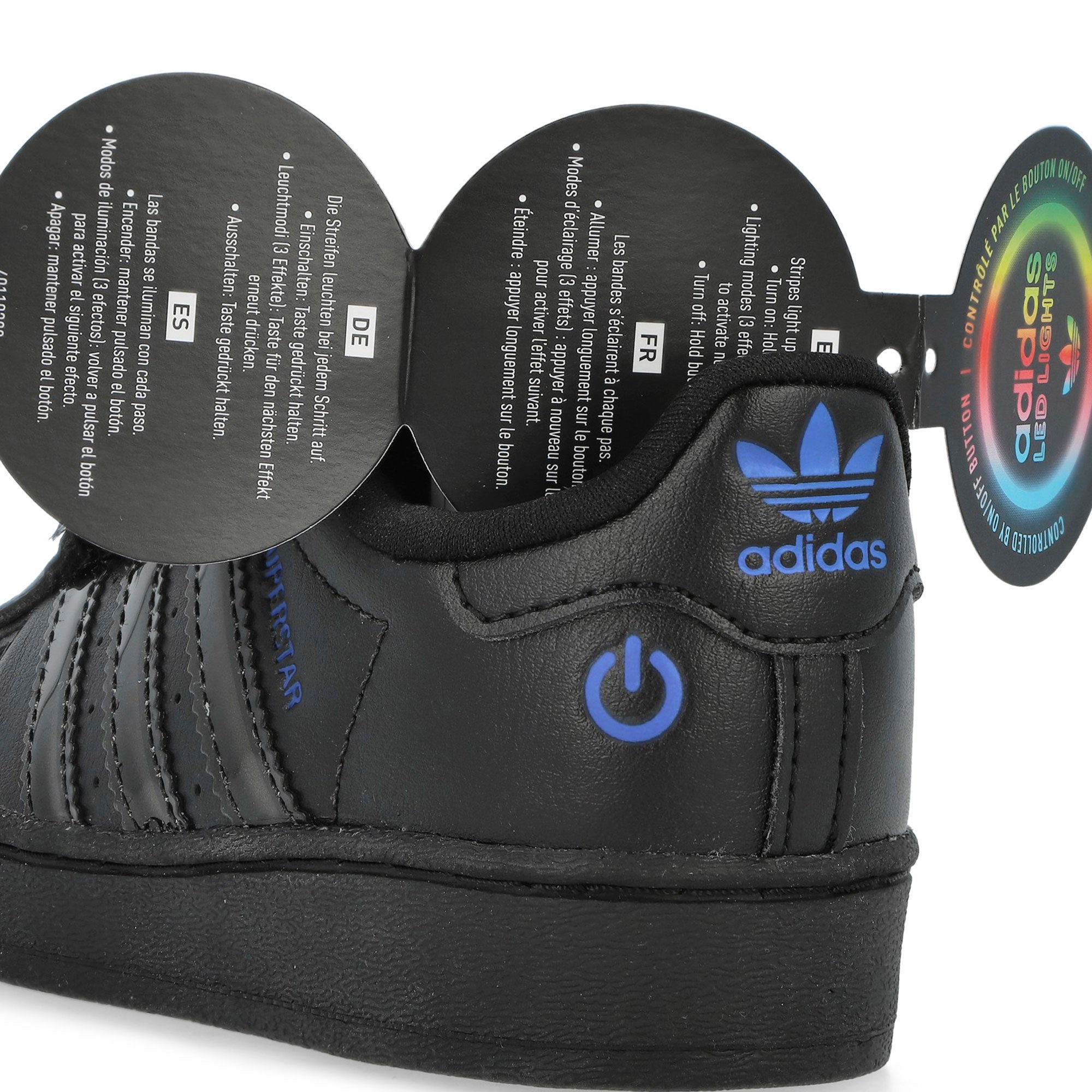 adidas Superstar Led Lights CF EL I Core Black / Core Black / Preloved Violet Low Top Sneakers JS1295 Detail View 3 | Overkill