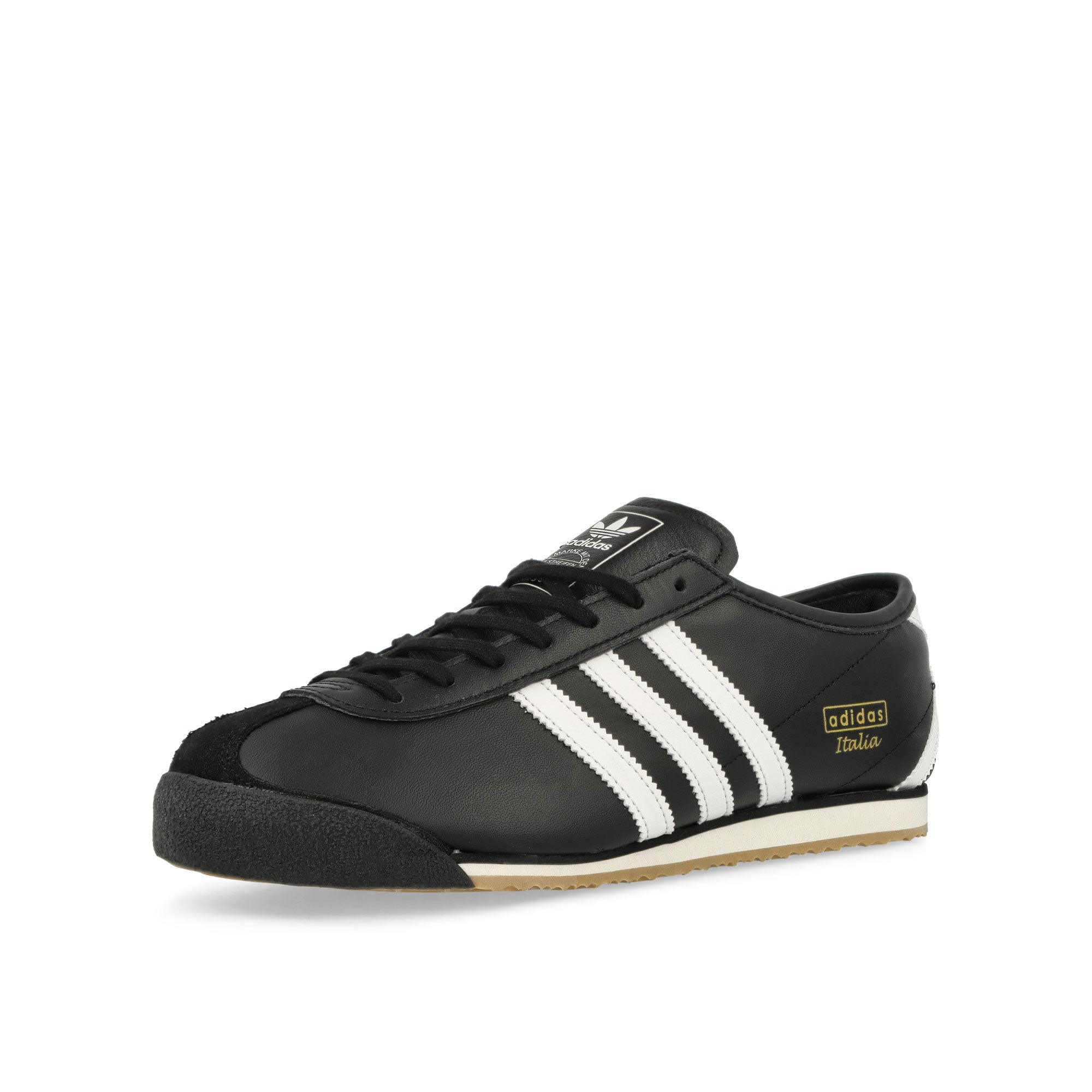 adidas Italia 70s Core Black / Footwear White / Gum 3 Low Top Sneaker JS1324 Close-up | Overkill