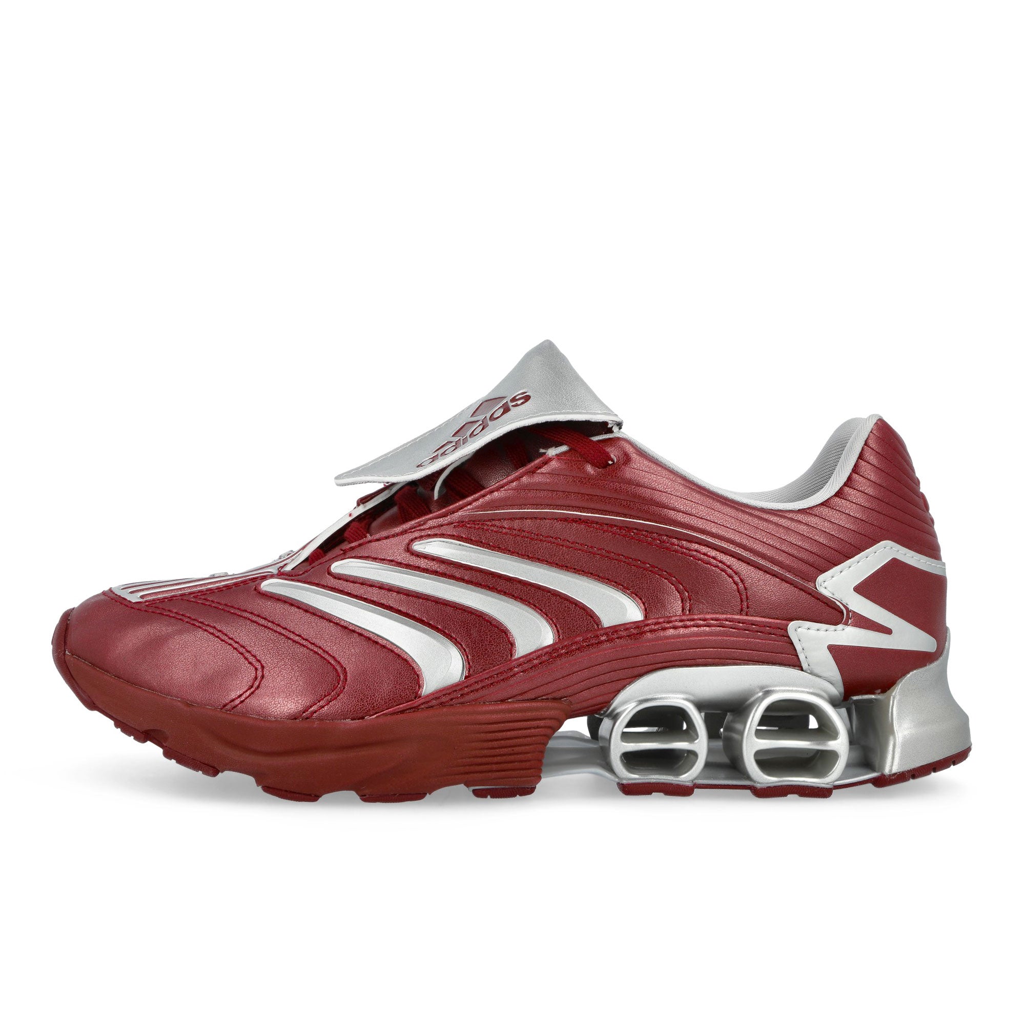 adidas Predator Megaride Collegiate Burgundy / Silver Metallic / Light Solid Grey Low Top Sneakers JS1554 | Overkill