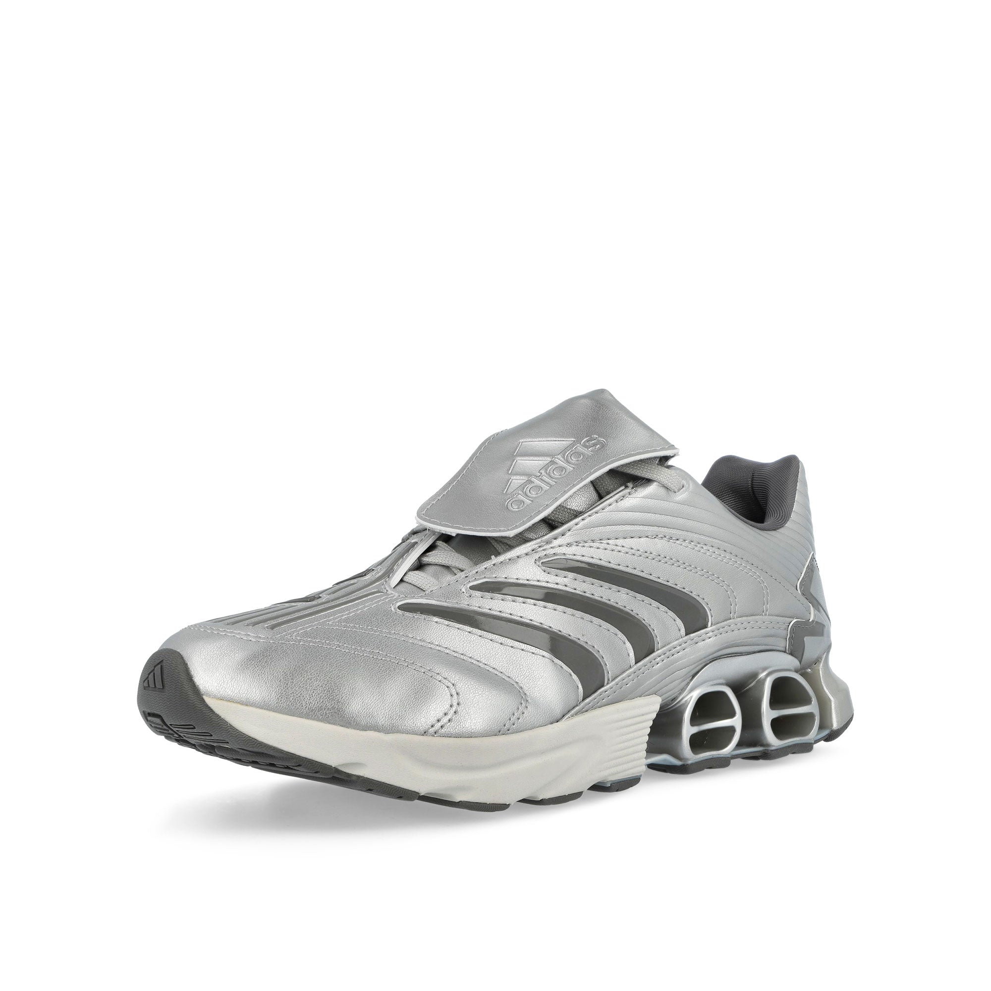 adidas Predator Megaride Grey Two / Grey Four / Silver Metallic Low Top Sneakers JS1555 Close-up | Overkill