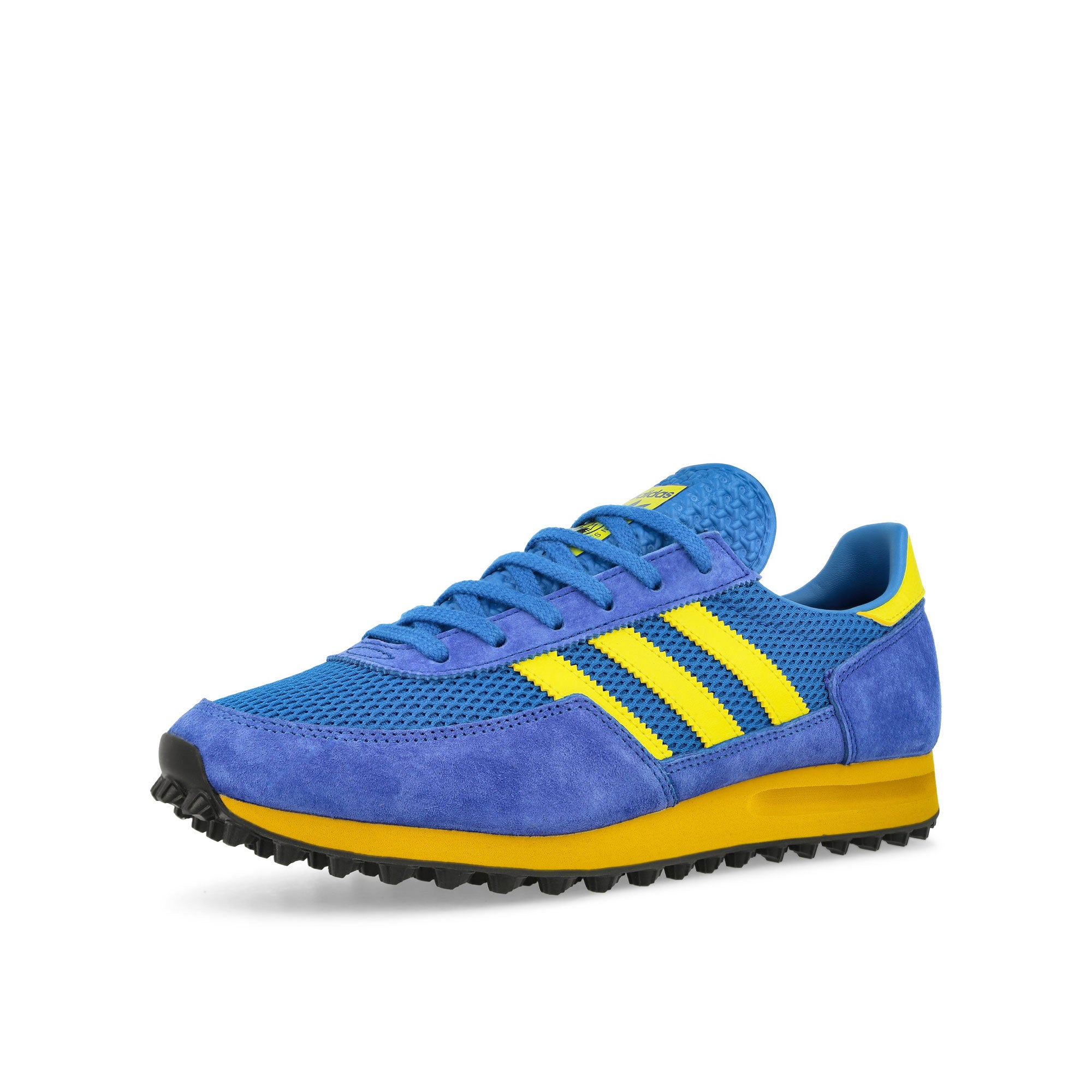 adidas TRX Mesh SPZL Hi-Res Blue / Shock Yellow / Glory Blue Low Top Sneakers Close Up | Overkill