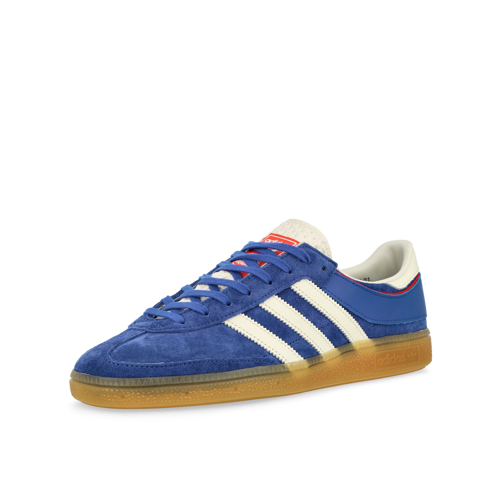 adidas Handball Cup SPZL Semi Lucid Blue / Cream White / Gum 2 Low Top Sneakers Close Up | Overkill