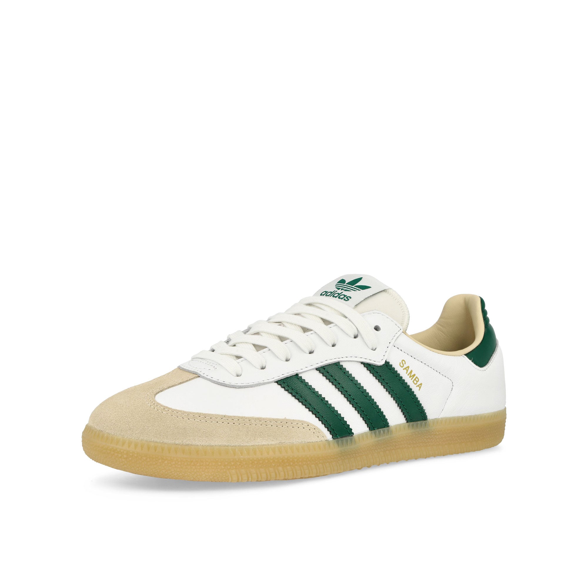 adidas Samba OG Footwear White / Collegiate Green / Gum 3 Low Top Sneakers Close Up | Overkill