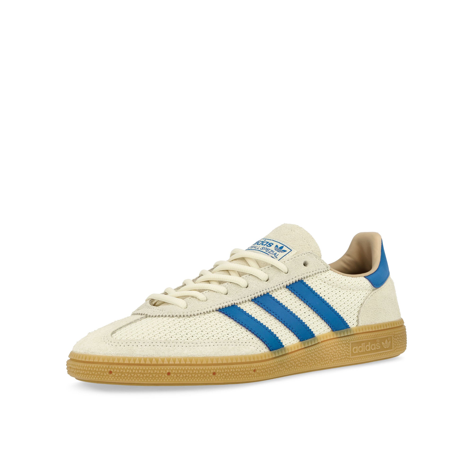 adidas Handball Spezial Cream White / Blue / Warm Sandstone Low Top Sneaker JS3865 Close-up | Overkill