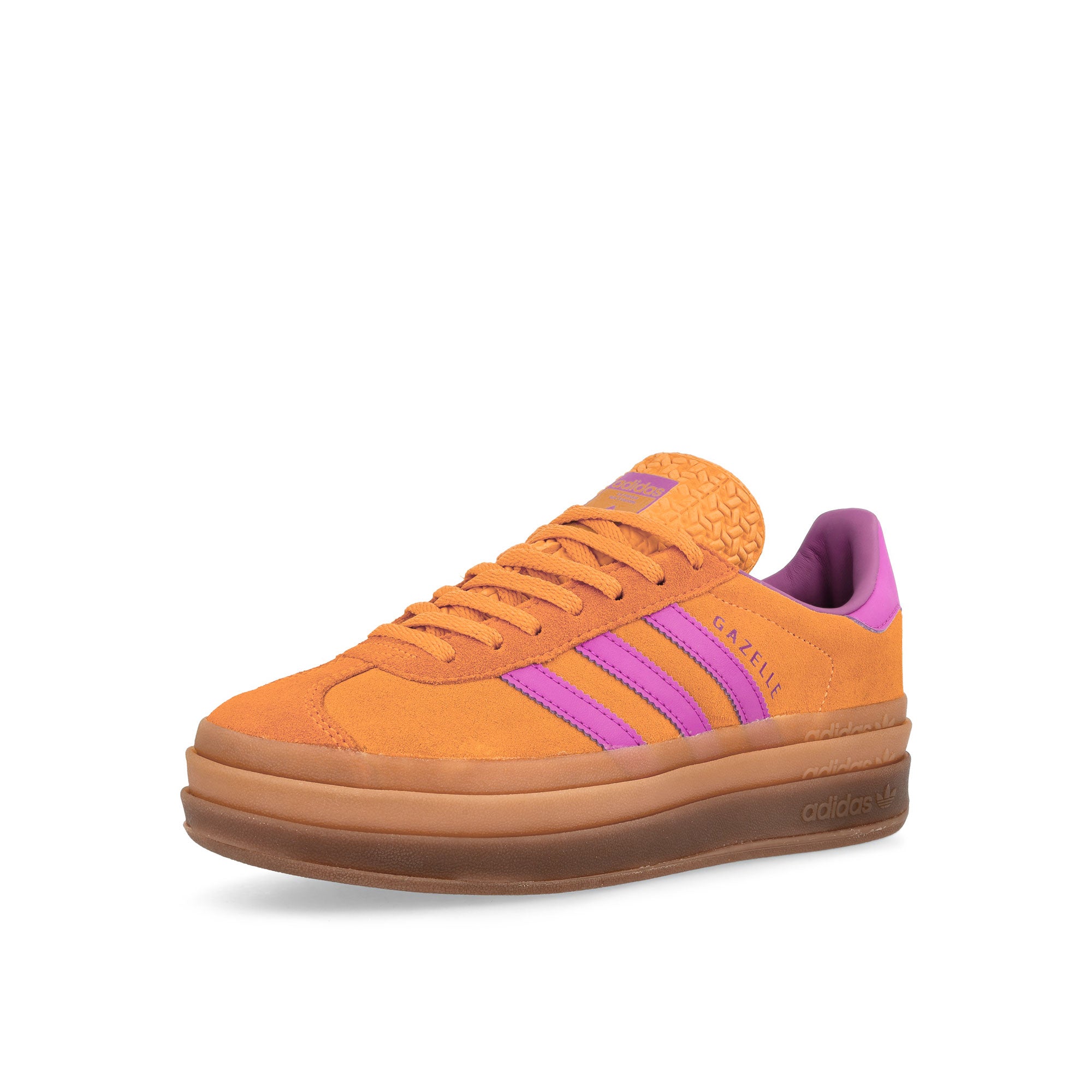 adidas Gazelle Bold W Flash Orange / Purple Burst / Crew Orange Low Top Sneakers JS3895 Close-up | Overkill