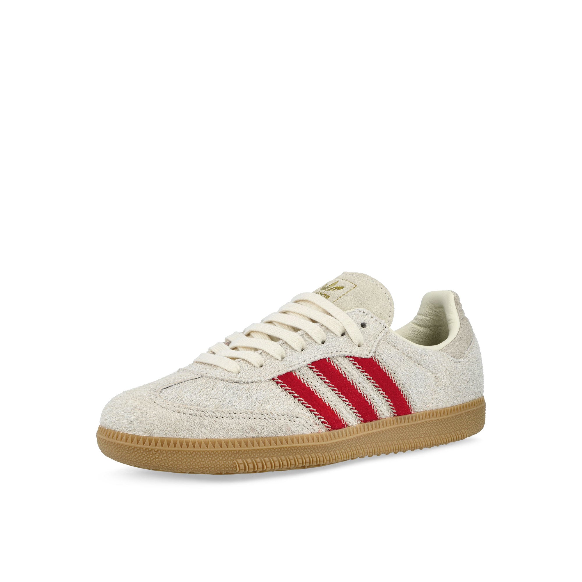 adidas Samba OG W Wonder Beige / Cream White / Better Scarlet Low Top Sneakers JS3935 Close-up | Overkill