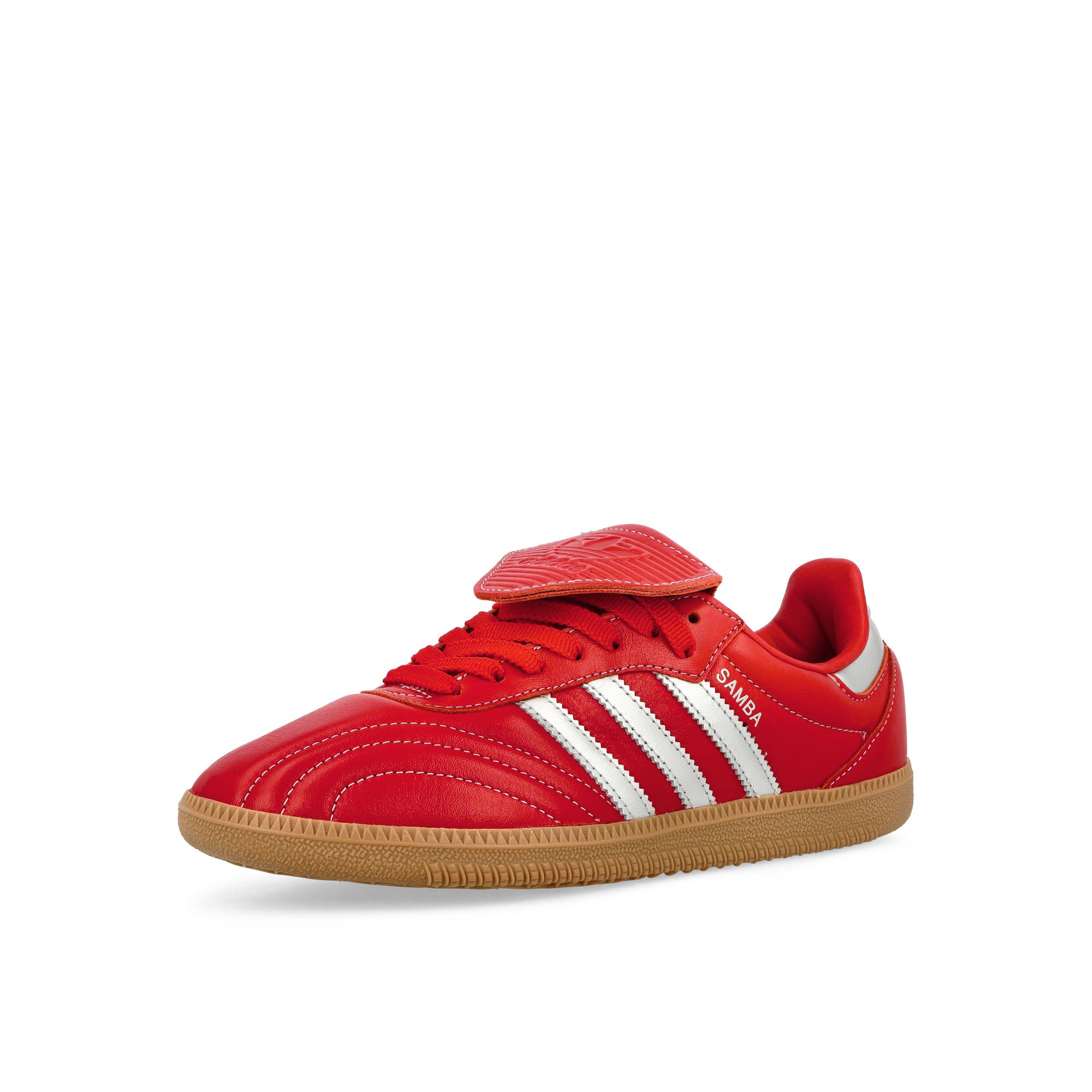 adidas Samba LT W Better Scarlet / Silver Metallic / Gum 4 Low Top Sneakers Close Up | Overkill