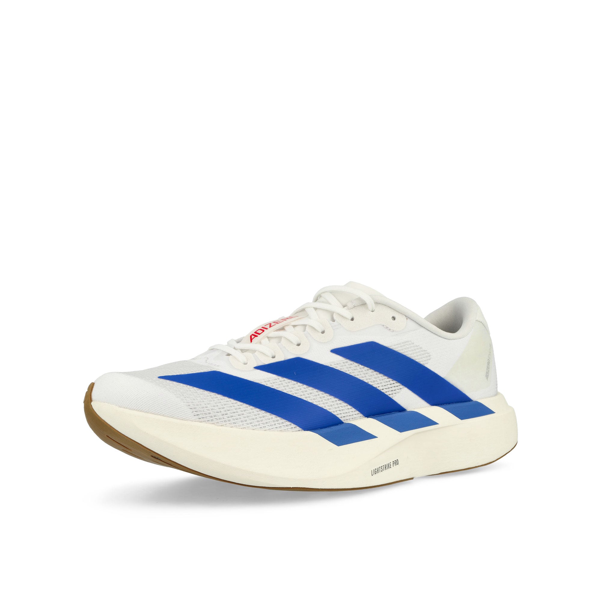 adidas adizero Evo SL M Footwear White / Team Royal Blue / Pure Ruby Low Top Sneakers JS4494 Close-up | Overkill