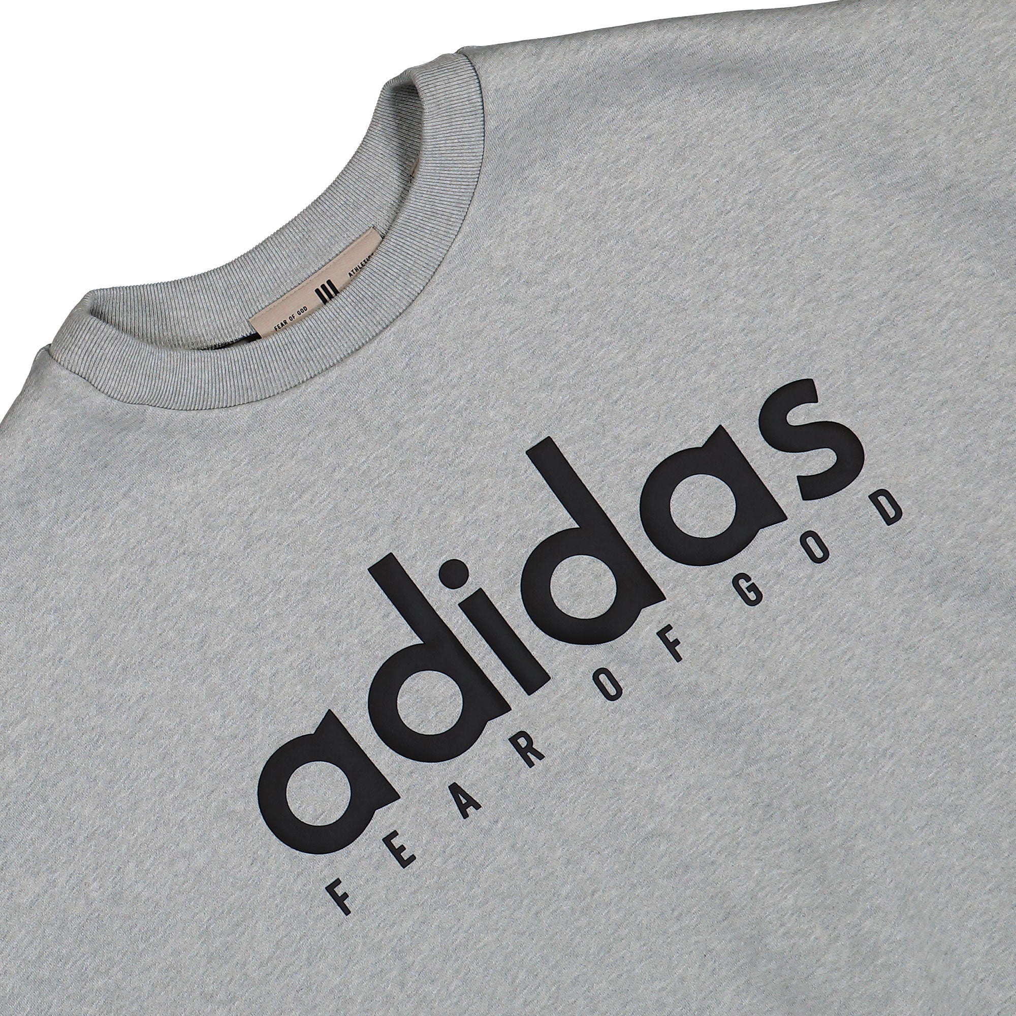 Fear of God Athletics x adidas Crew Medium Grey Heather Sweatshirt JZ7369 Detailfoto | Overkill