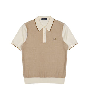 Fred Perry Tonic Waffle Knitted Shirt Ecru Polo Shirt K2307-560 | Overkill