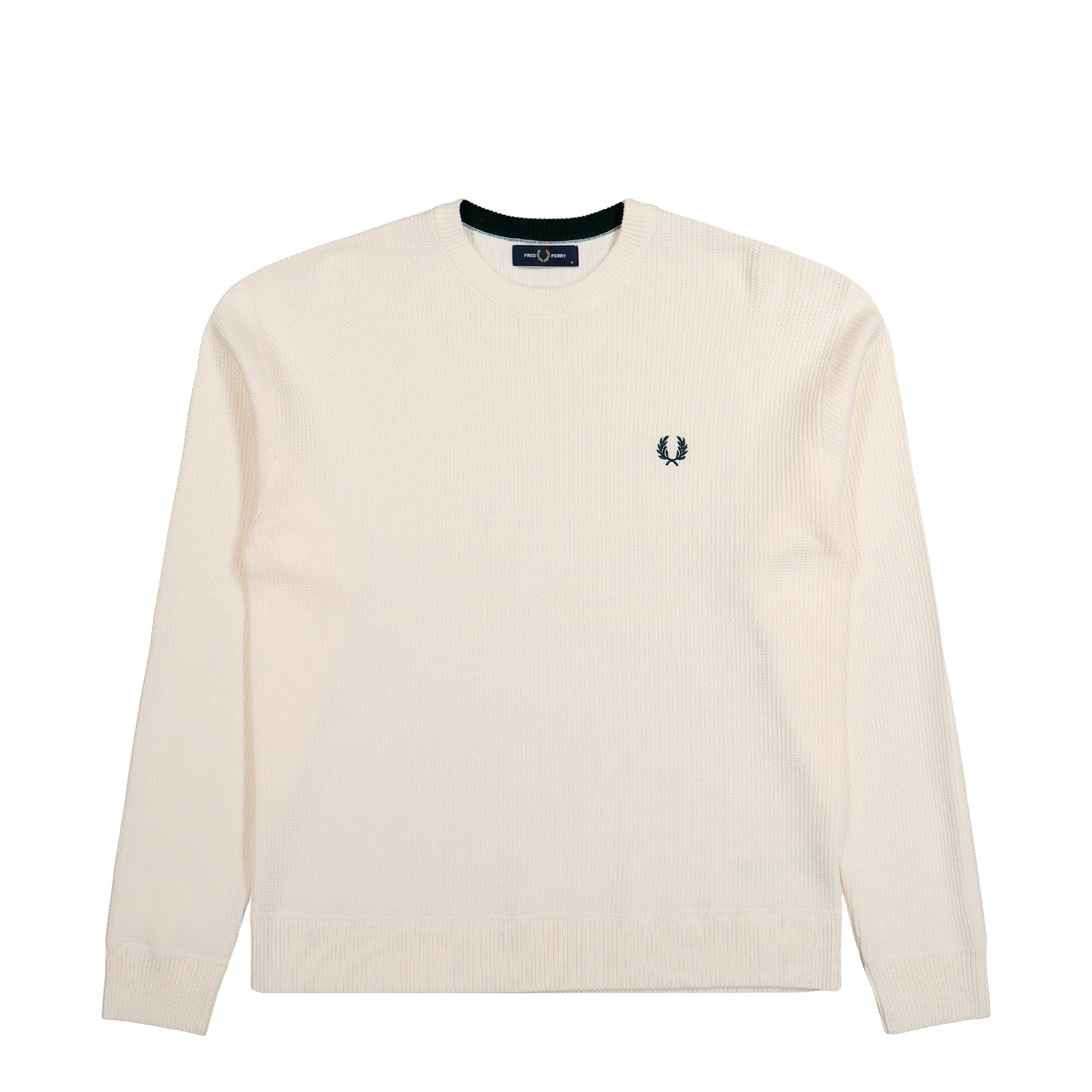 Fred Perry Textured Jumper Ecru Sweatshirt K2318-560 | Overkill
