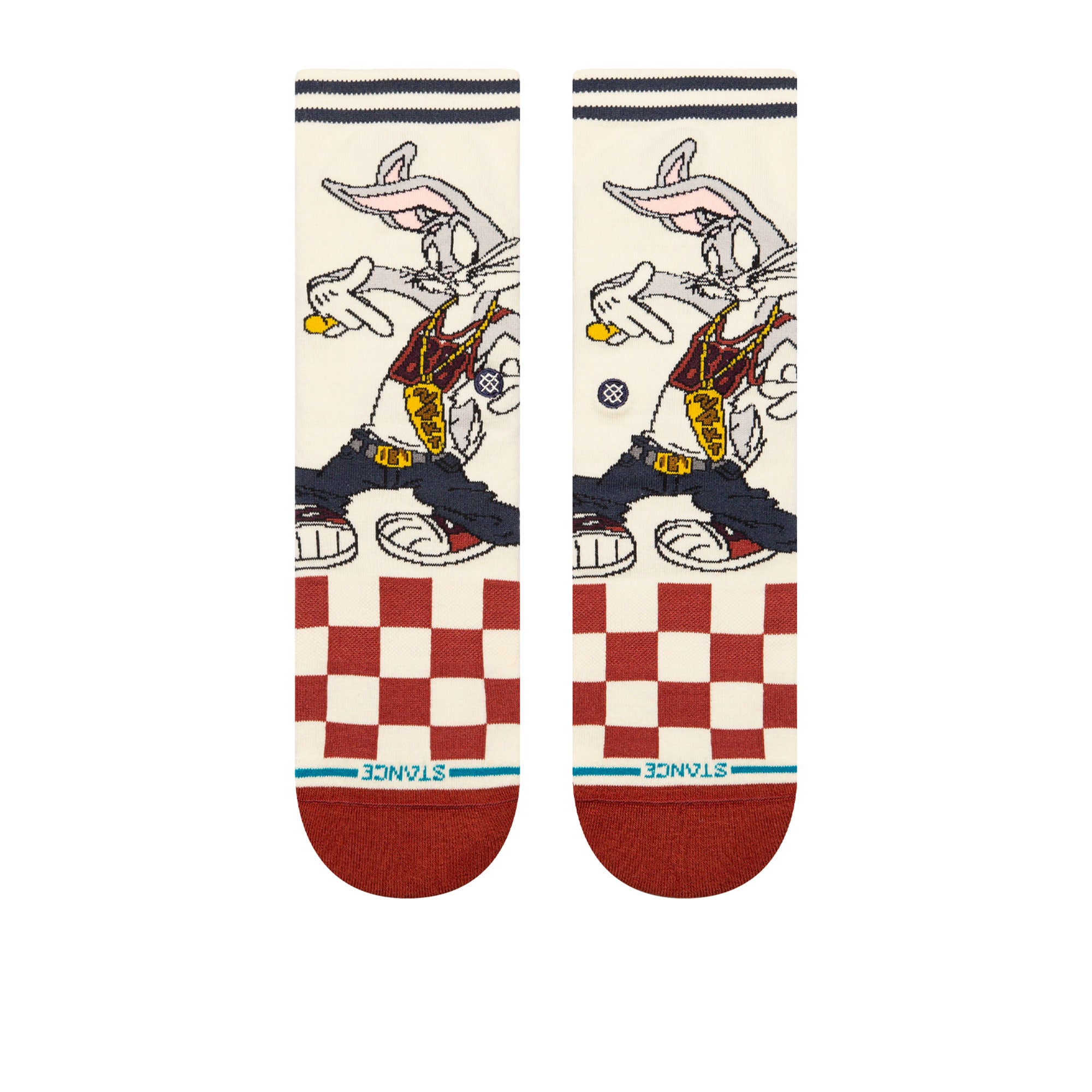 Stance Kids Bugs Crew Socks Vintage White Socks Close-up | Overkill