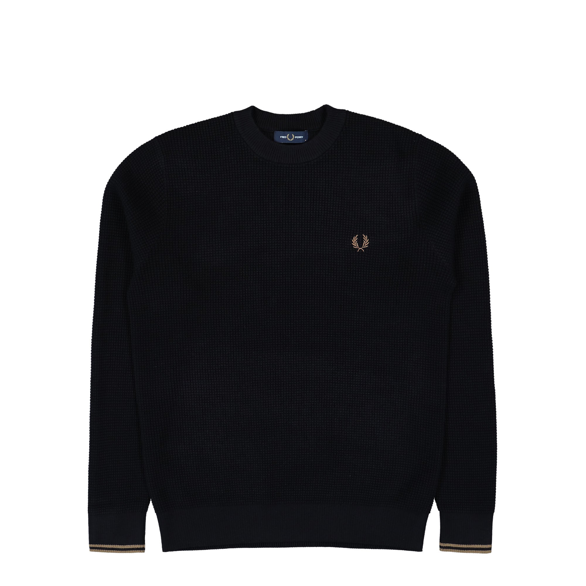 Fred Perry Waffle Stitch Jumper K6507-102 | OVERKILL Fred Perry Waffle Stitch Jumper K6507-102 | OVERKILL