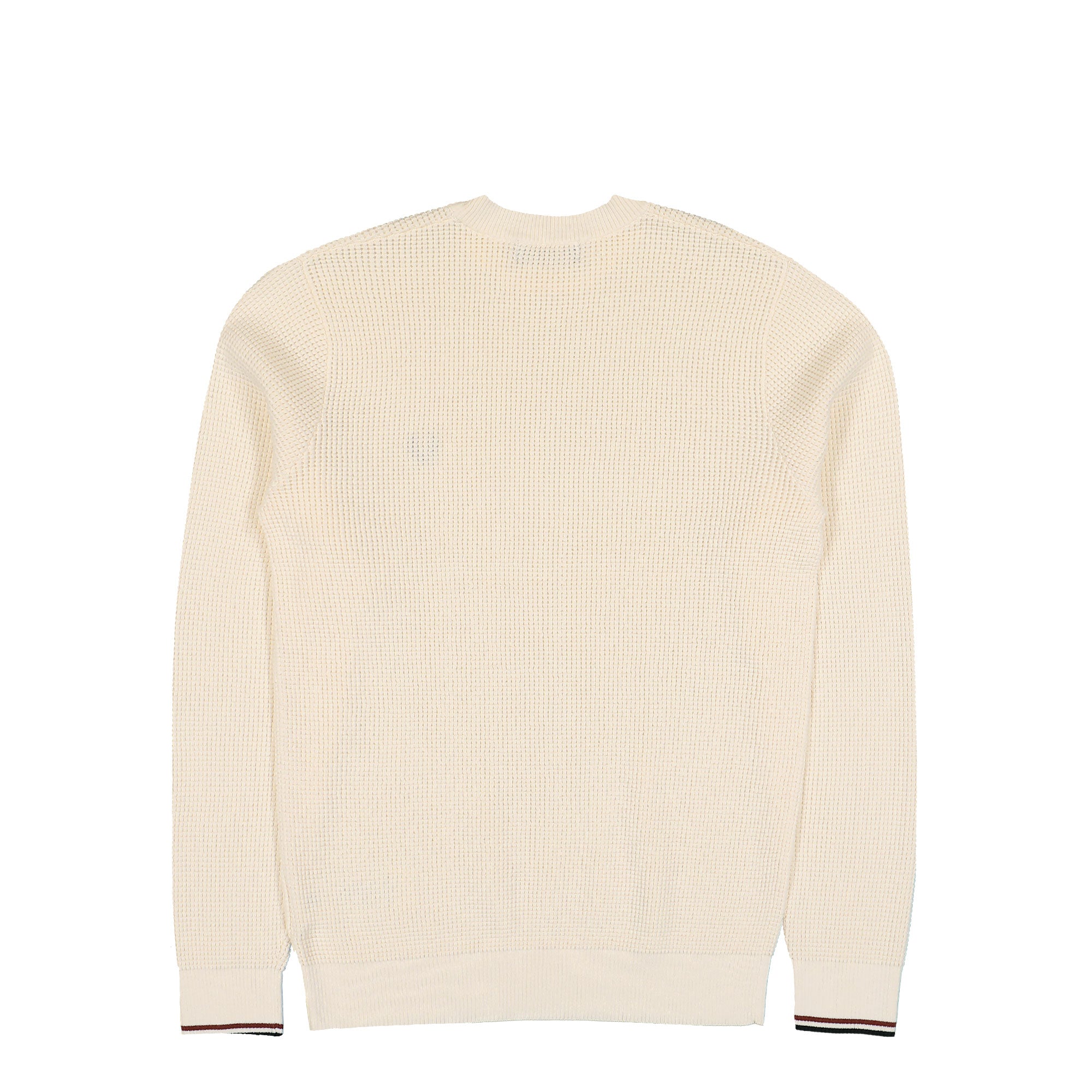 Fred Perry Waffle Stitch Jumper Ecru Sweatshirt K6507-170 Close-up | Overkill