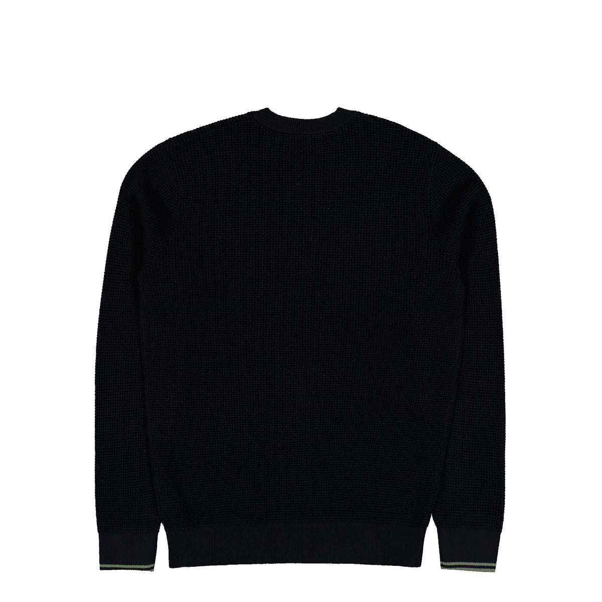 Fred Perry Waffle Stitch Jumper Black Sweatshirt K6507-198 Close-up | Overkill