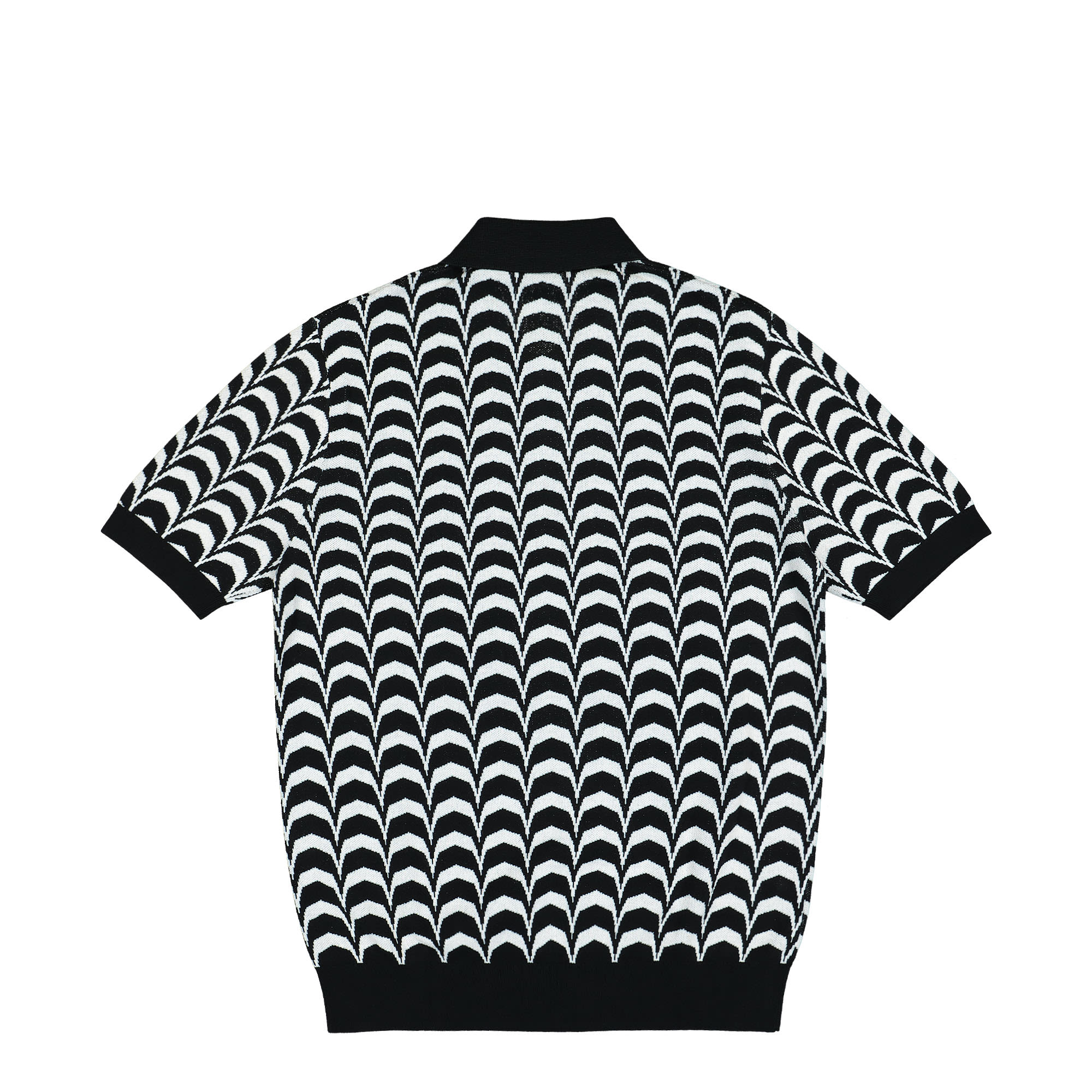 Fred Perry Jacquard Knitted Shirt Black Polo Shirts Material | Overkill