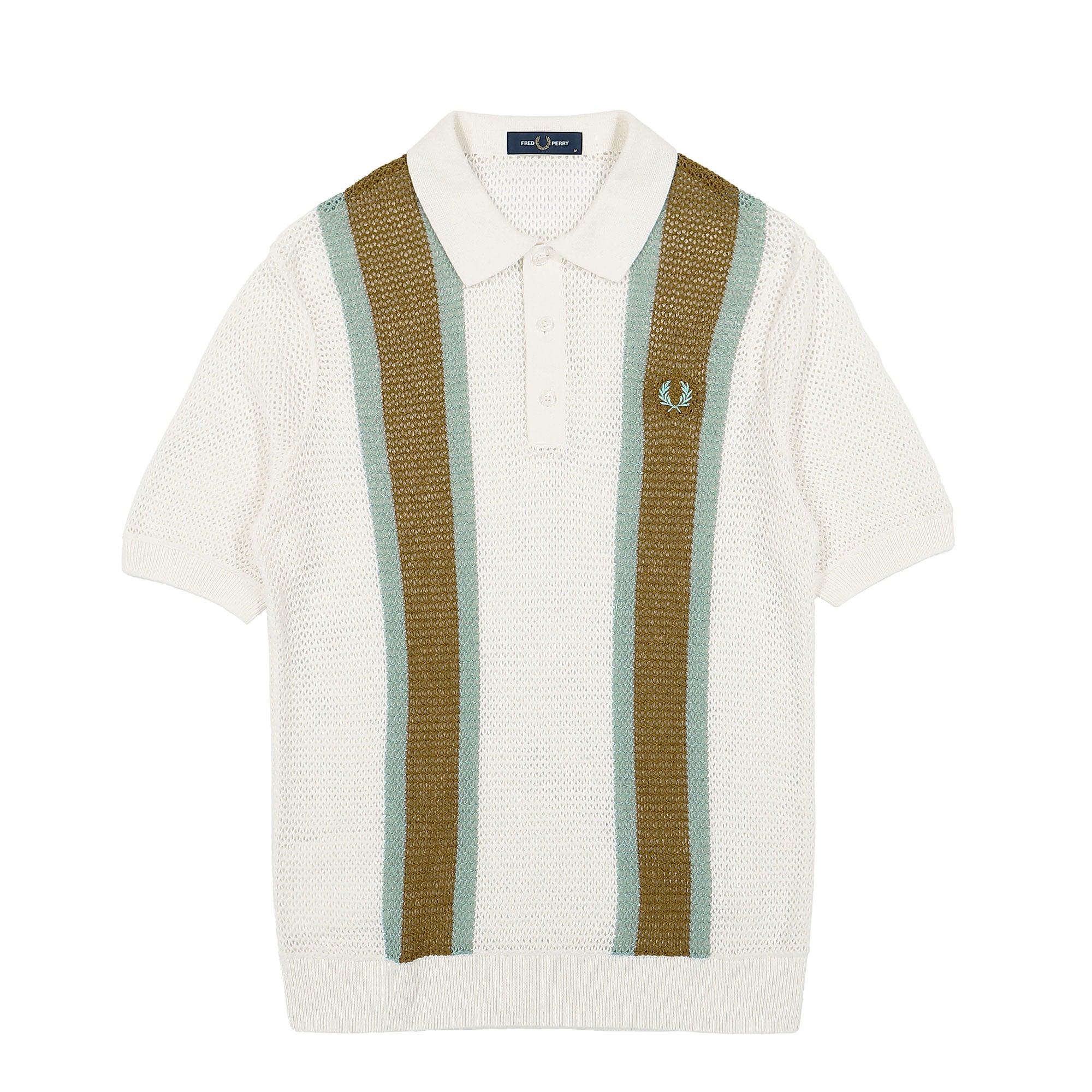 Fred Perry Open Knit Shirt Snow White Polo Shirts K7638-129 | Overkill
