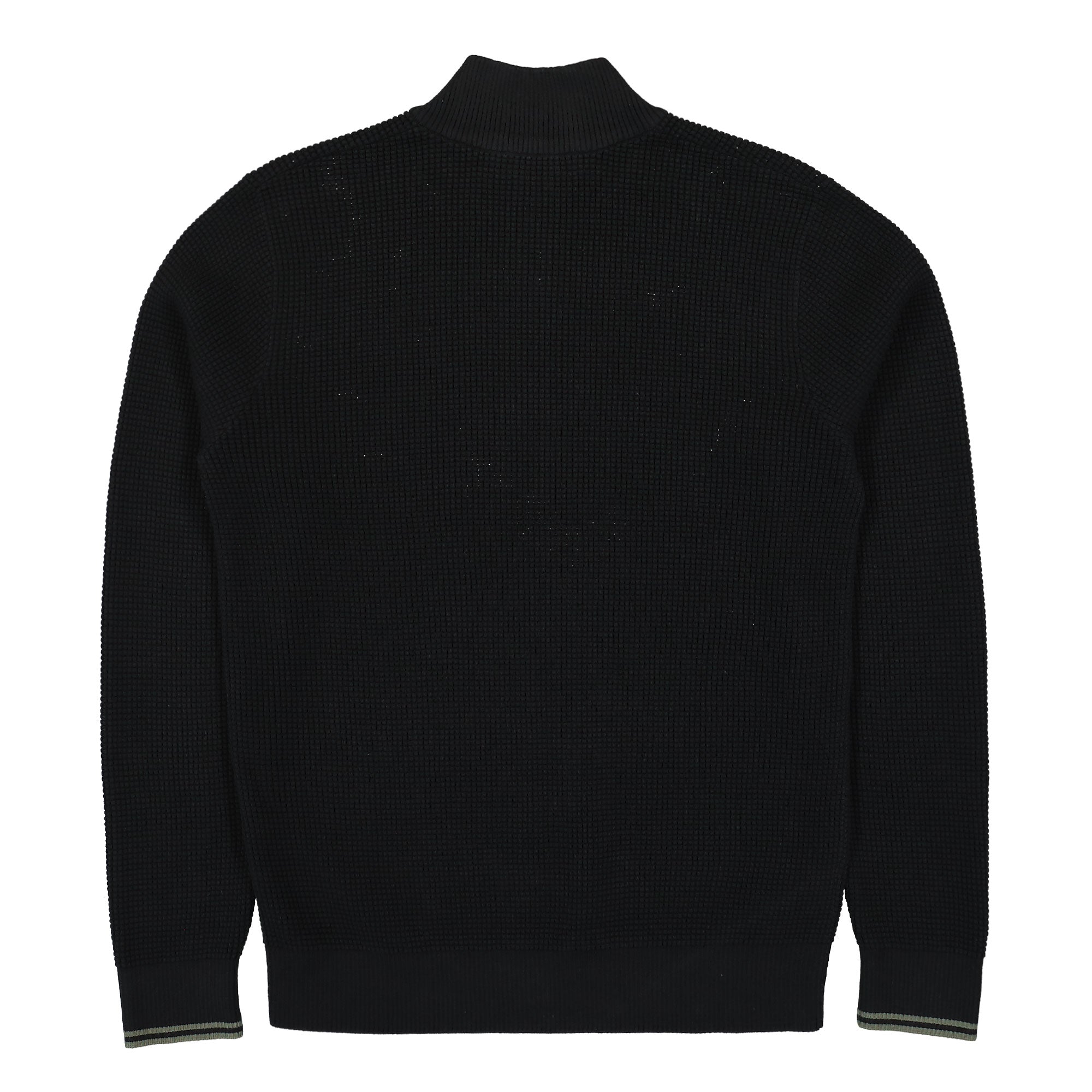 Fred Perry Waffle Stitch Half Zip Jumper Black Sweatshirts Material | Overkill