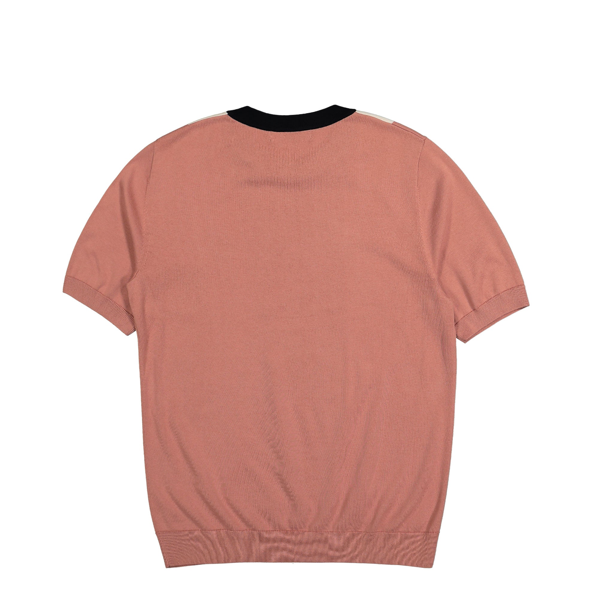 Fred Perry Vertical Stripe Knitted T-Shirt Putty Pink T-Shirts Material | Overkill