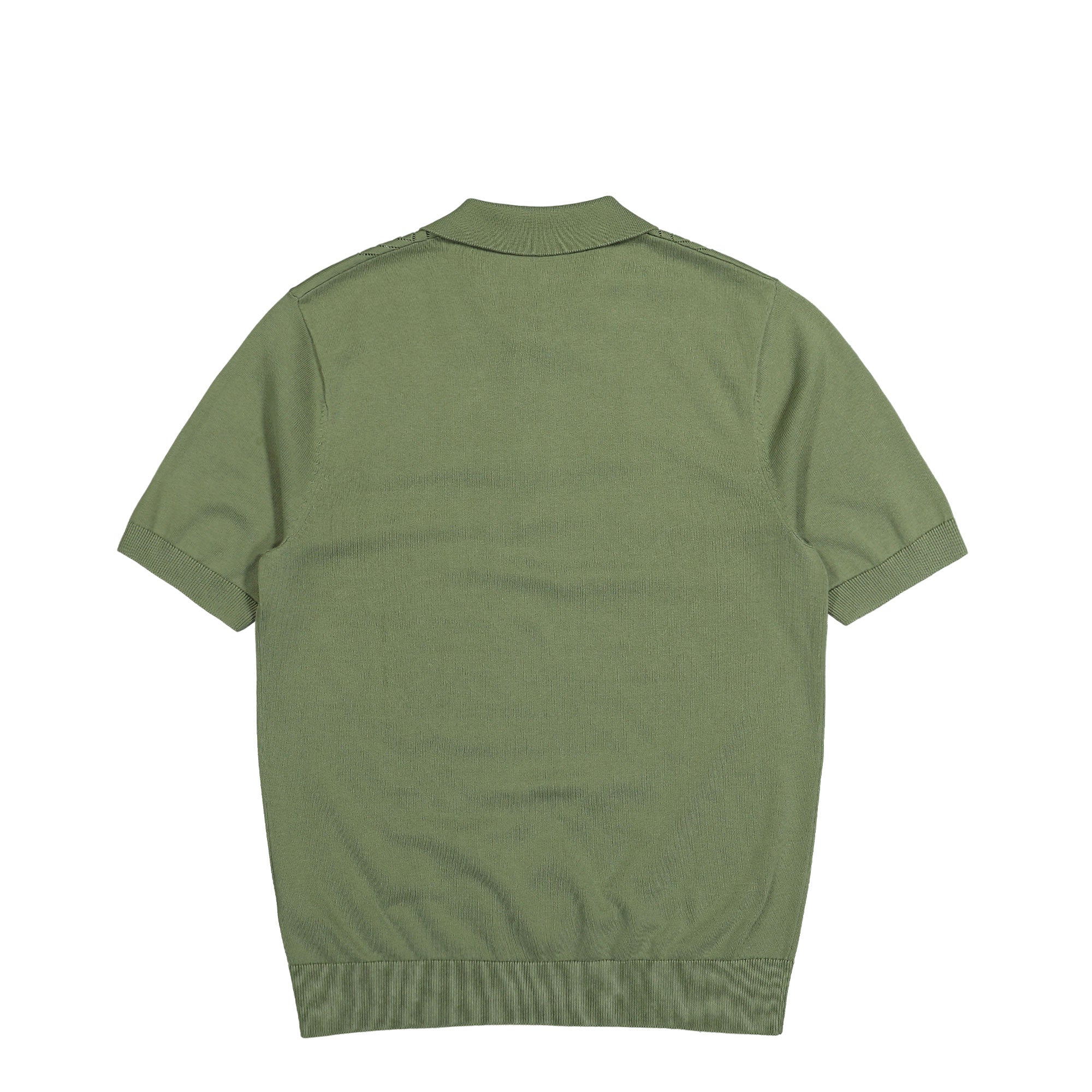 Fred Perry Pointelle Knitted Shirt Olive Mint Polo Shirts Material | Overkill
