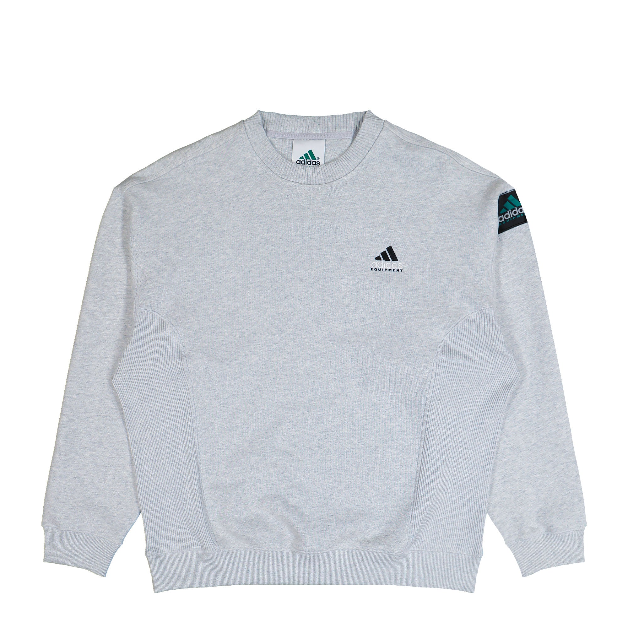 adidas Equipment Rip Crewneck Sweatshirt Light Grey Heather Sweatshirts KB9324 | Overkill