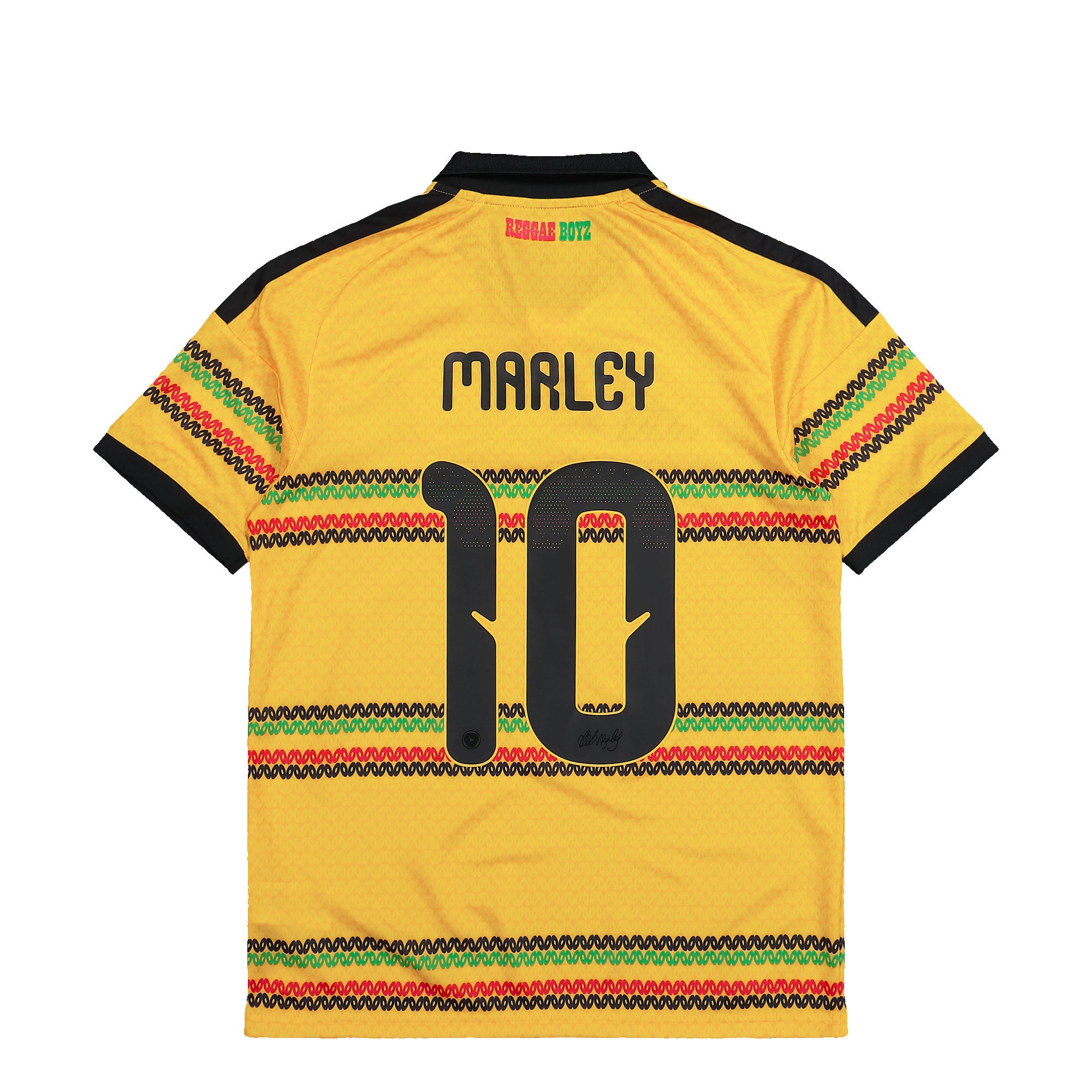 adidas JFF Jamaica Home Jersey M10 Bold Gold T-Shirts KC8785 Close-up | Overkill