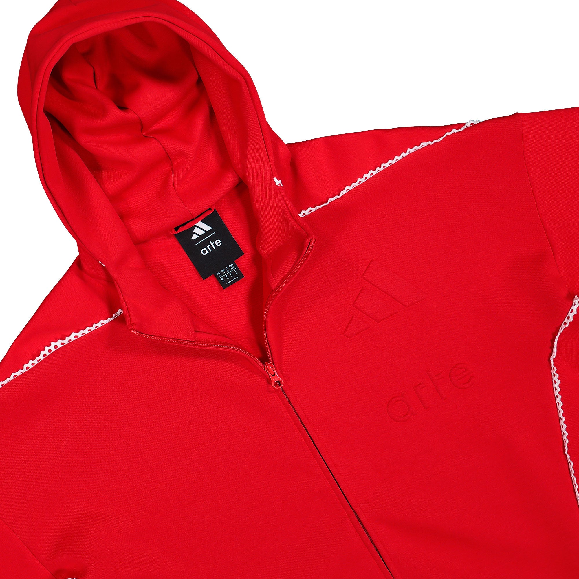 Arte Antwerp x adidas Z.N.E. FZ-Hoodie Better Scarlet / White Hoodie KC9592 Detailfoto | Overkill