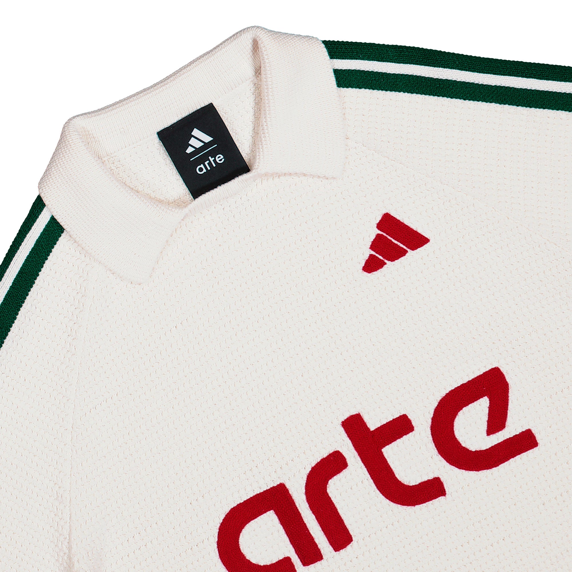 Arte Antwerp x adidas Knitted LS Jersey White / Collegiate Green Sweatshirt KD9334 Detailfoto | Overkill