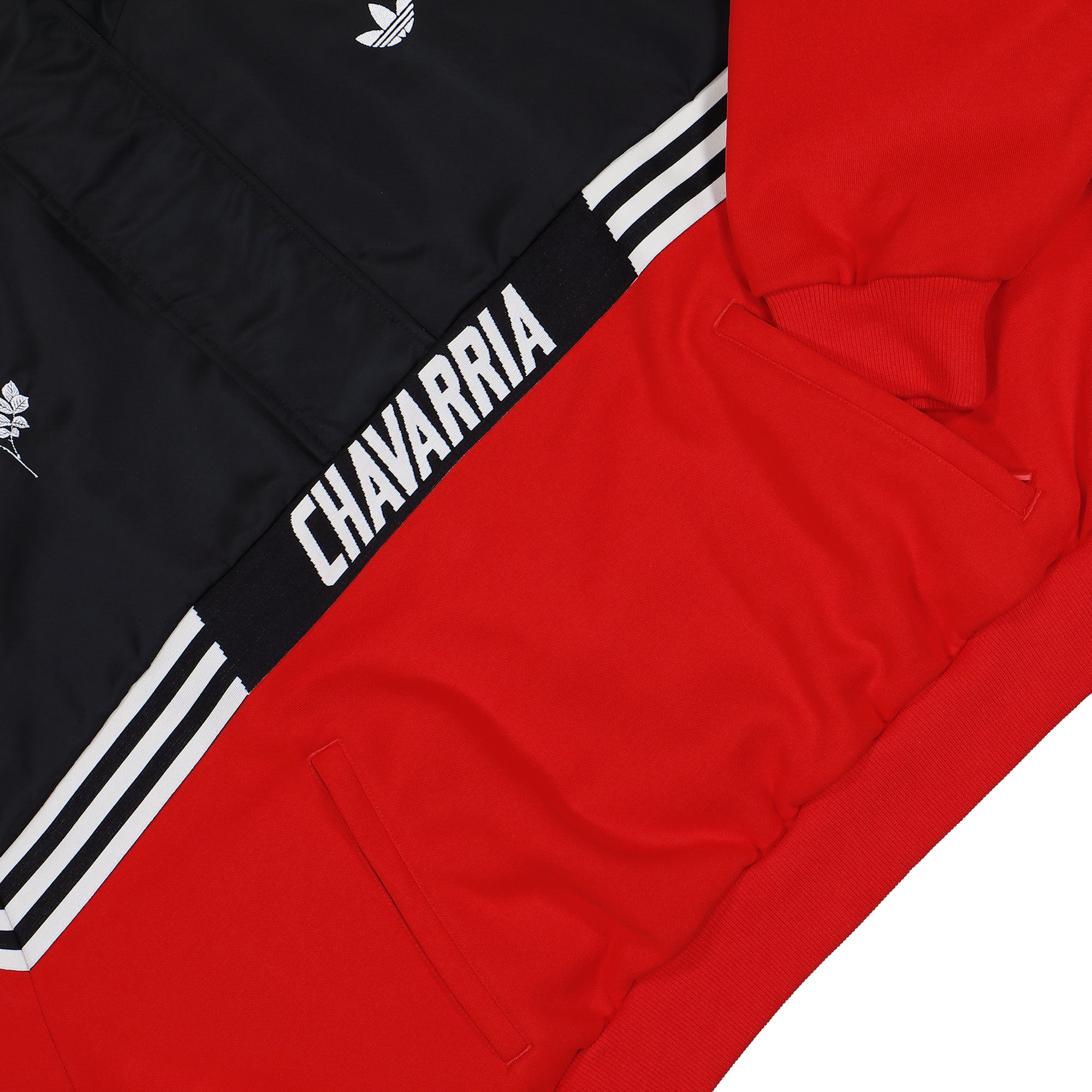 Willy Chavarria x adidas Gomez Sweater Black / Red Sweatshirts KD9360 Detail View 1 | Overkill