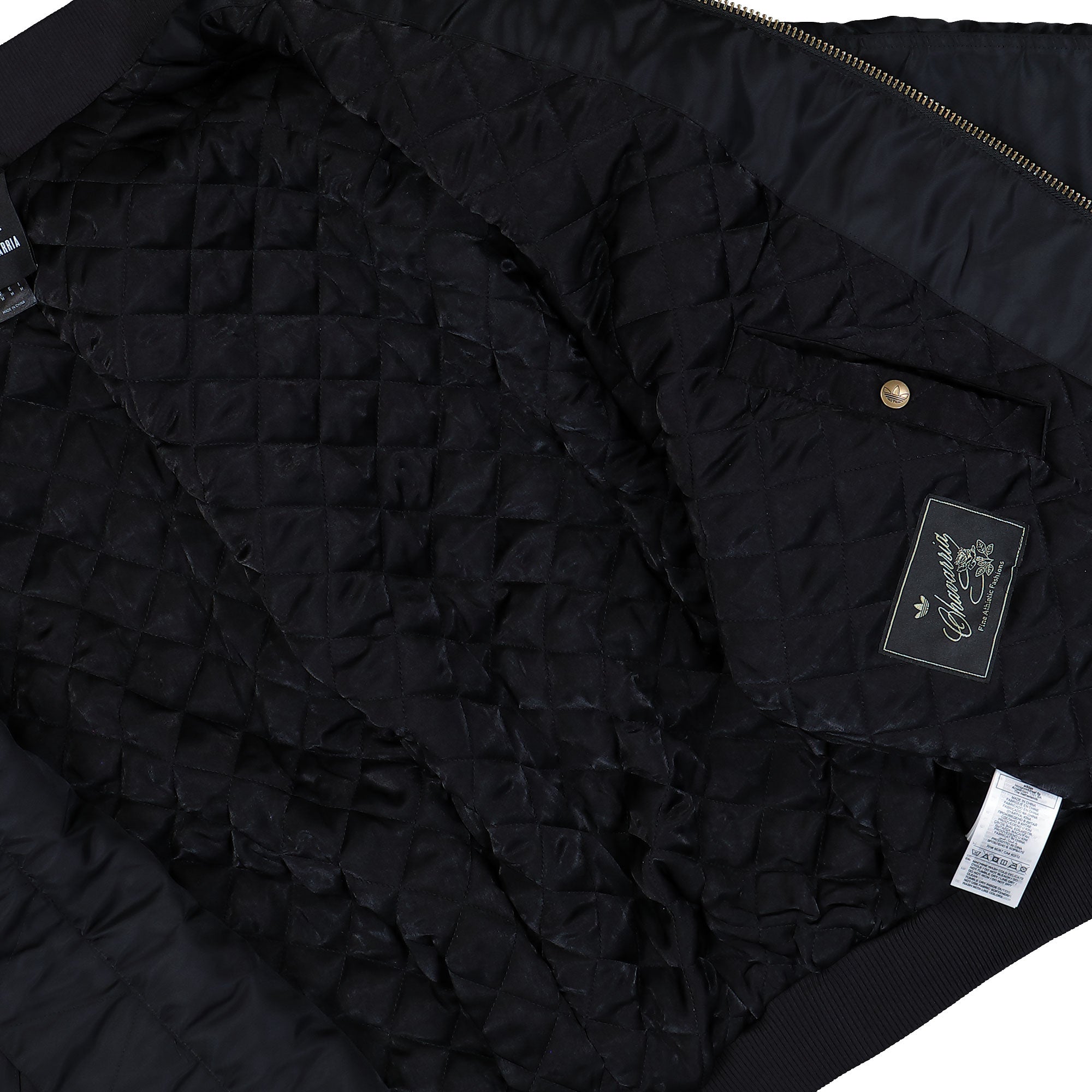 Willy Chavarria x adidas Satin Bomber Black Bomber & Varsity Jackets KD9361 Detail View 3 | Overkill