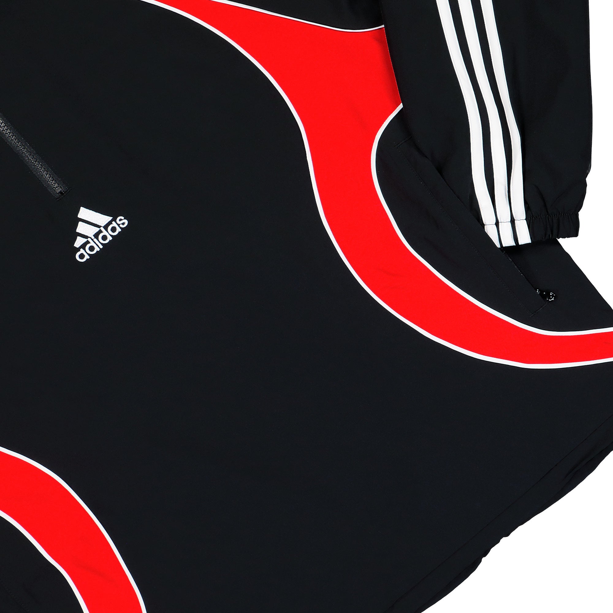 adidas Teamgeist Half Zip Sweater Black / Better Scarlet Sweatshirts KE2765 Detail View 1 | Overkill