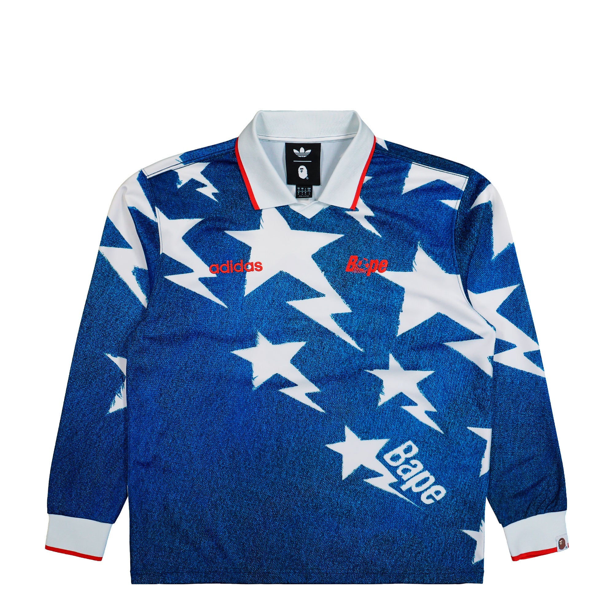 BAPE x adidas LSL Star Jersey Medium Blue Denim Longsleeves KF4913 | Overkill