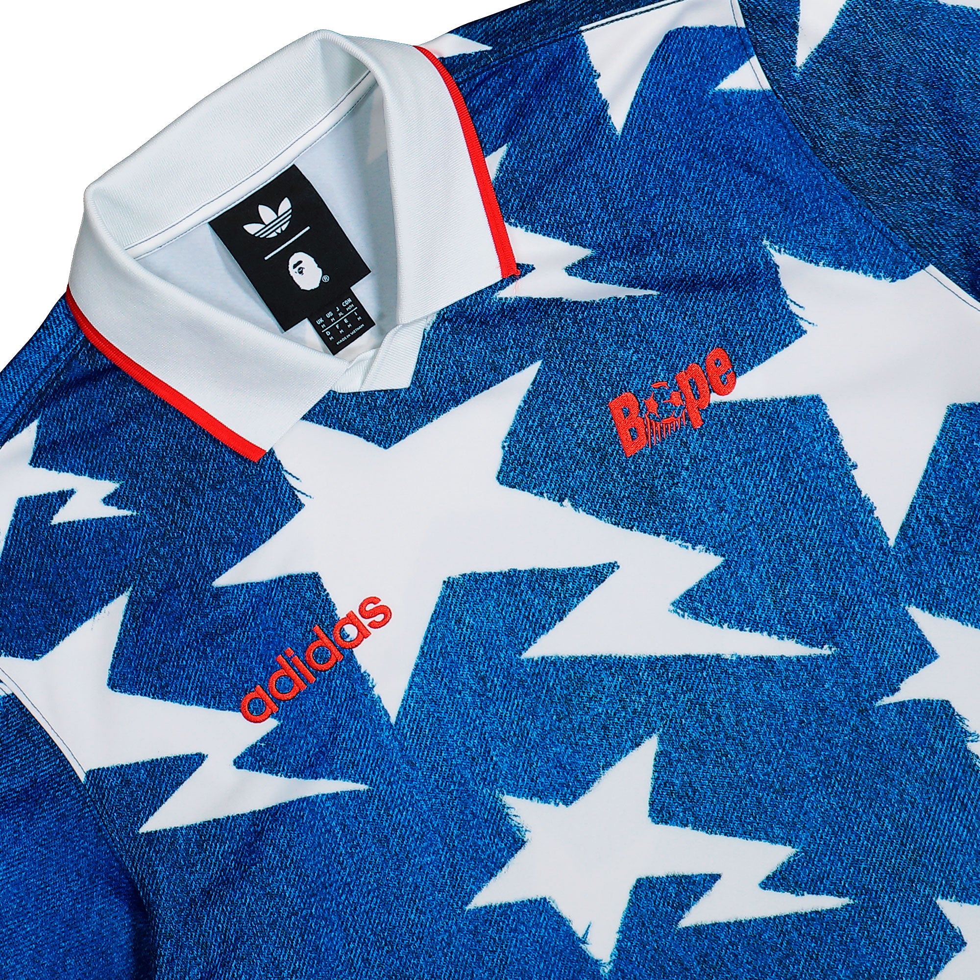 BAPE x adidas LSL Star Jersey Medium Blue Denim Longsleeves KF4913 Detailfoto | Overkill