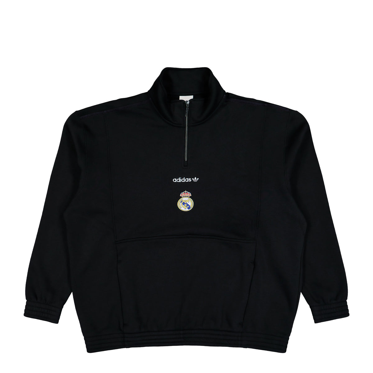 adidas Real Madrid Equipment Half-Zip Top Black Sweatshirt KG2987 | Overkill