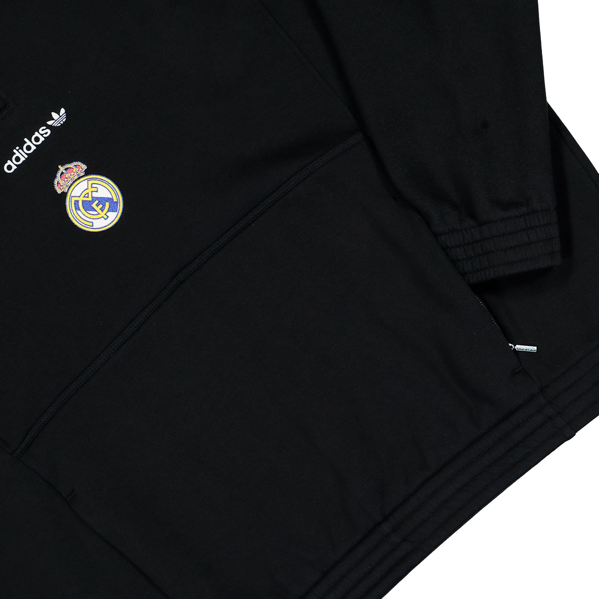 adidas Real Madrid Equipment Half-Zip Top Black Sweatshirt KG2987 Detail View 1 | Overkill