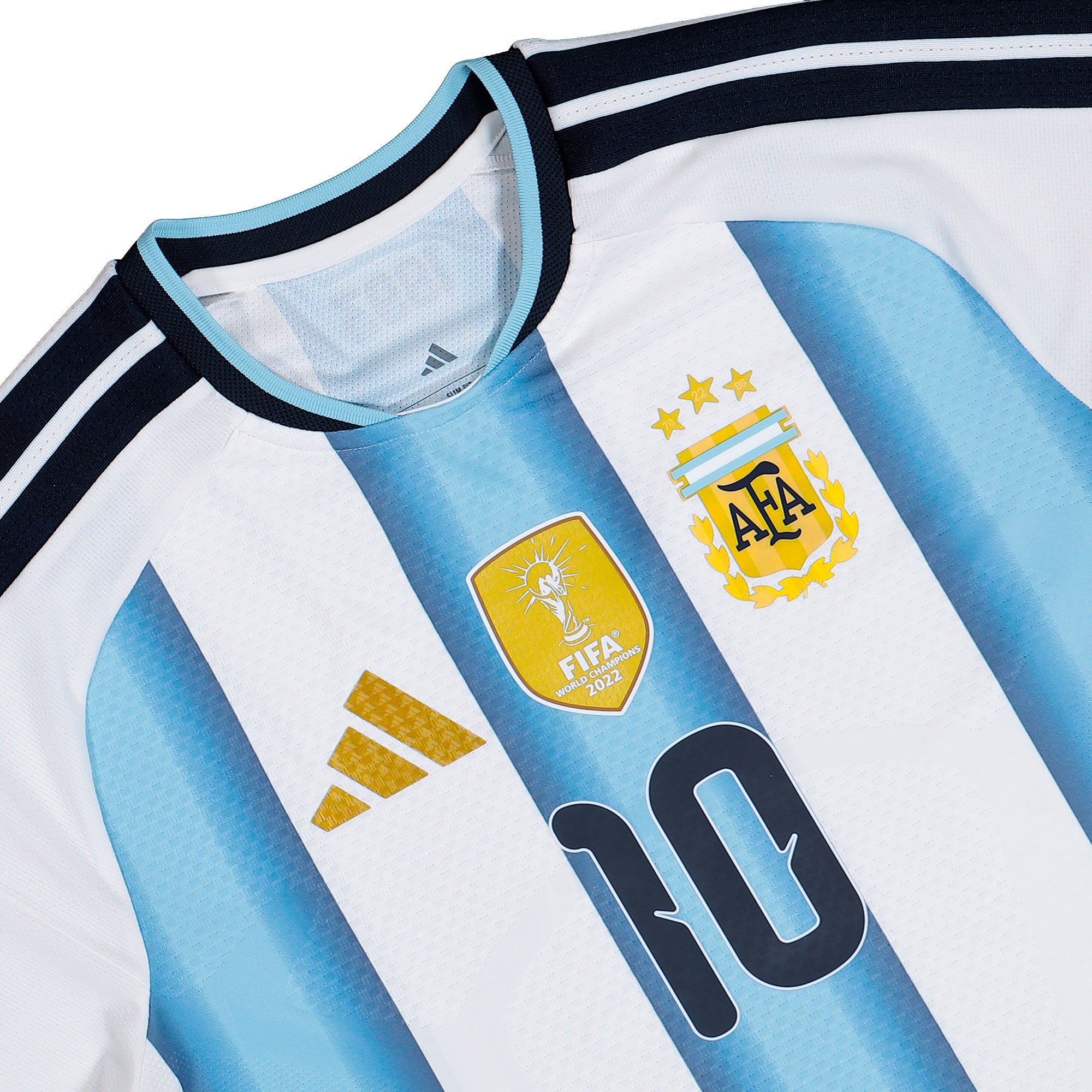 adidas AFA Argentina Authentic Home 10 Jersey White / Icey Blue / Light Blue T-Shirt KH3934 Close-up | Overkill
