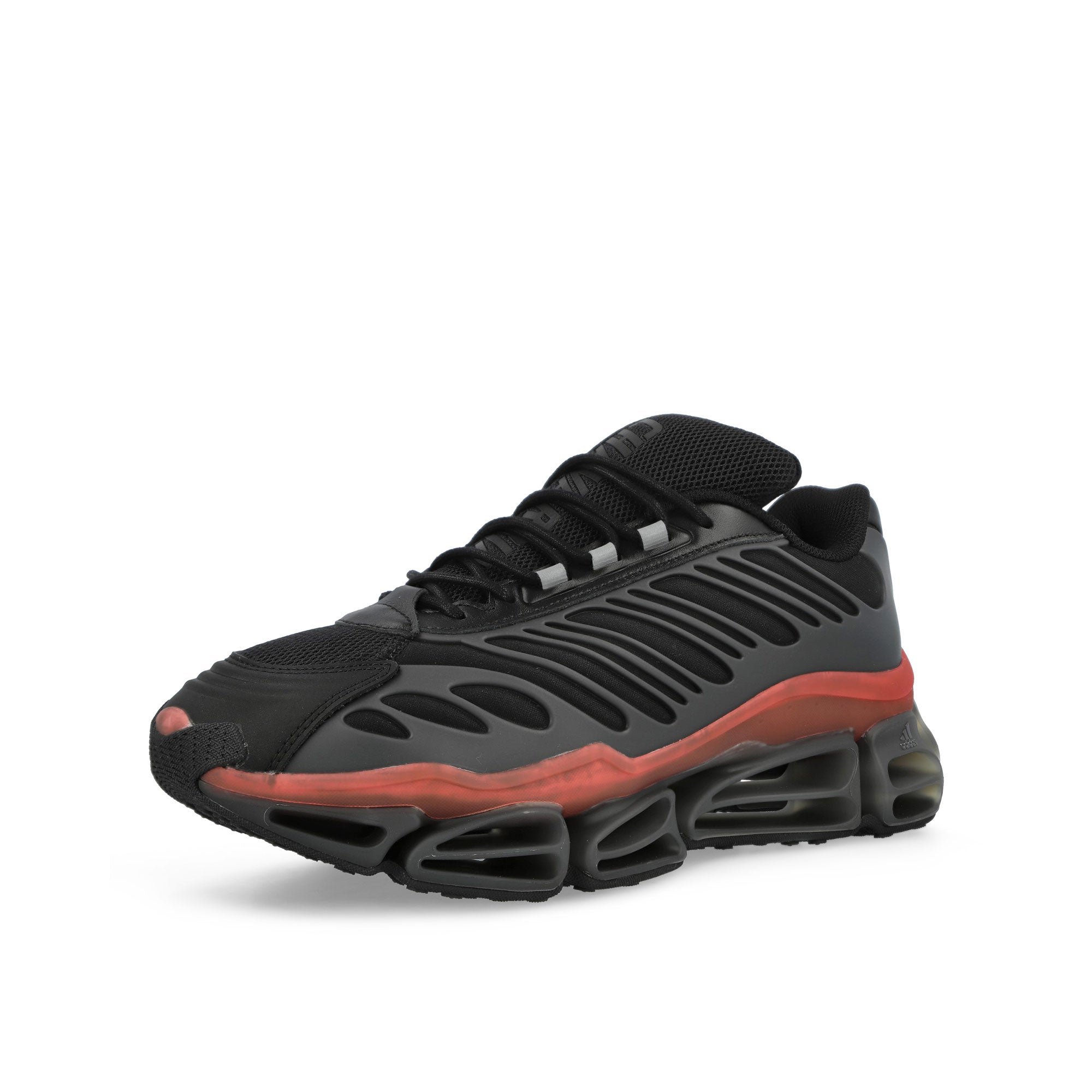 Willy Chavarria x adidas Megaride AG XL Core Black / Core Black / Red Low Top Sneaker KJ2041 Detail View 1 | Overkill