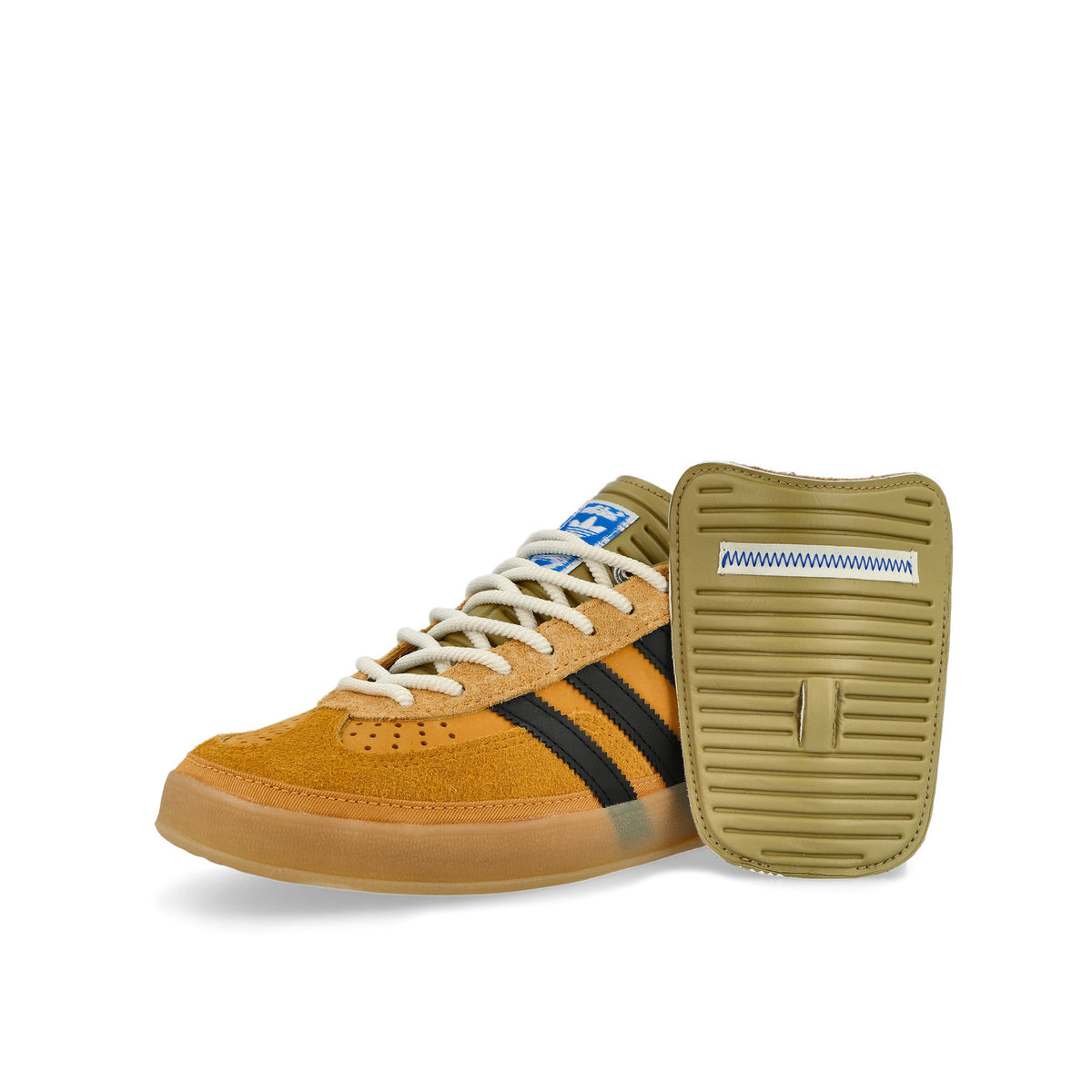 Bad Bunny x adidas Gazelle Indoor Solar Gold / Core Black / GUM3 Low Top Sneakers KI2592 Detail View 2 | Overkill