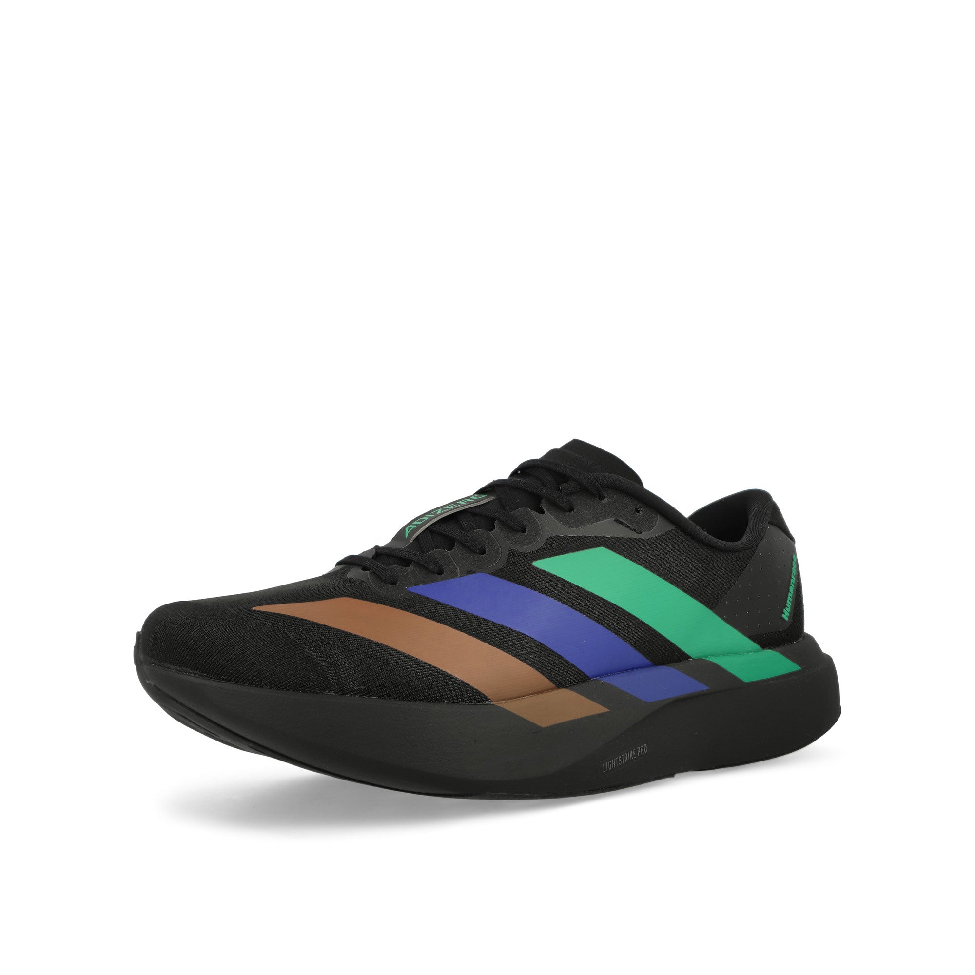 Humanrace x adidas PW Adizero Evo SL Core Black / Semi Court Green / Semi Lucid Blue Low Top Sneakers KI3392 Close-up | Overkill