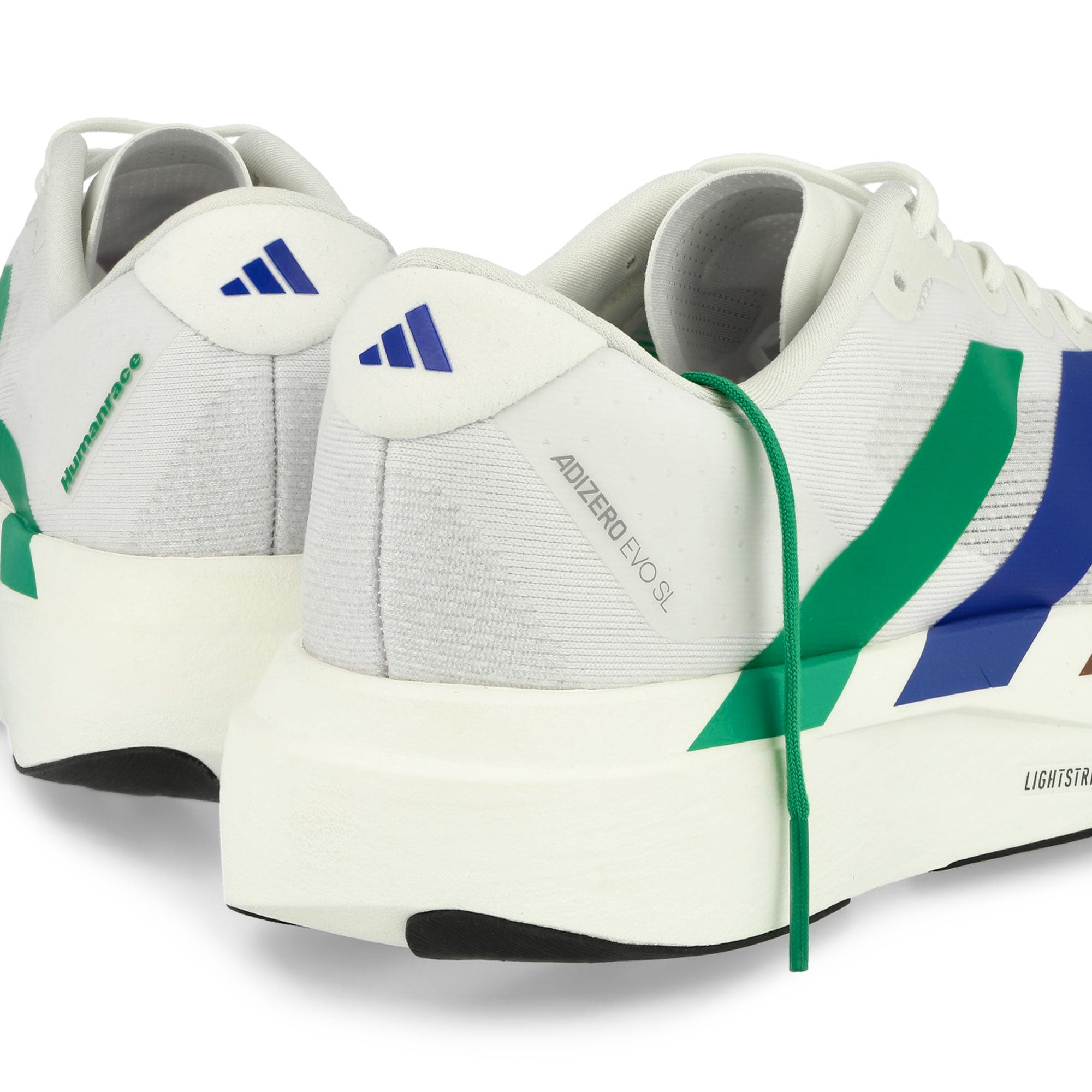 Humanrace x adidas PW Adizero Evo SL Footwear White / Semi Court Green / Semi Lucid Blue Low Top Sneakers KI3393 Detailfoto | Overkill
