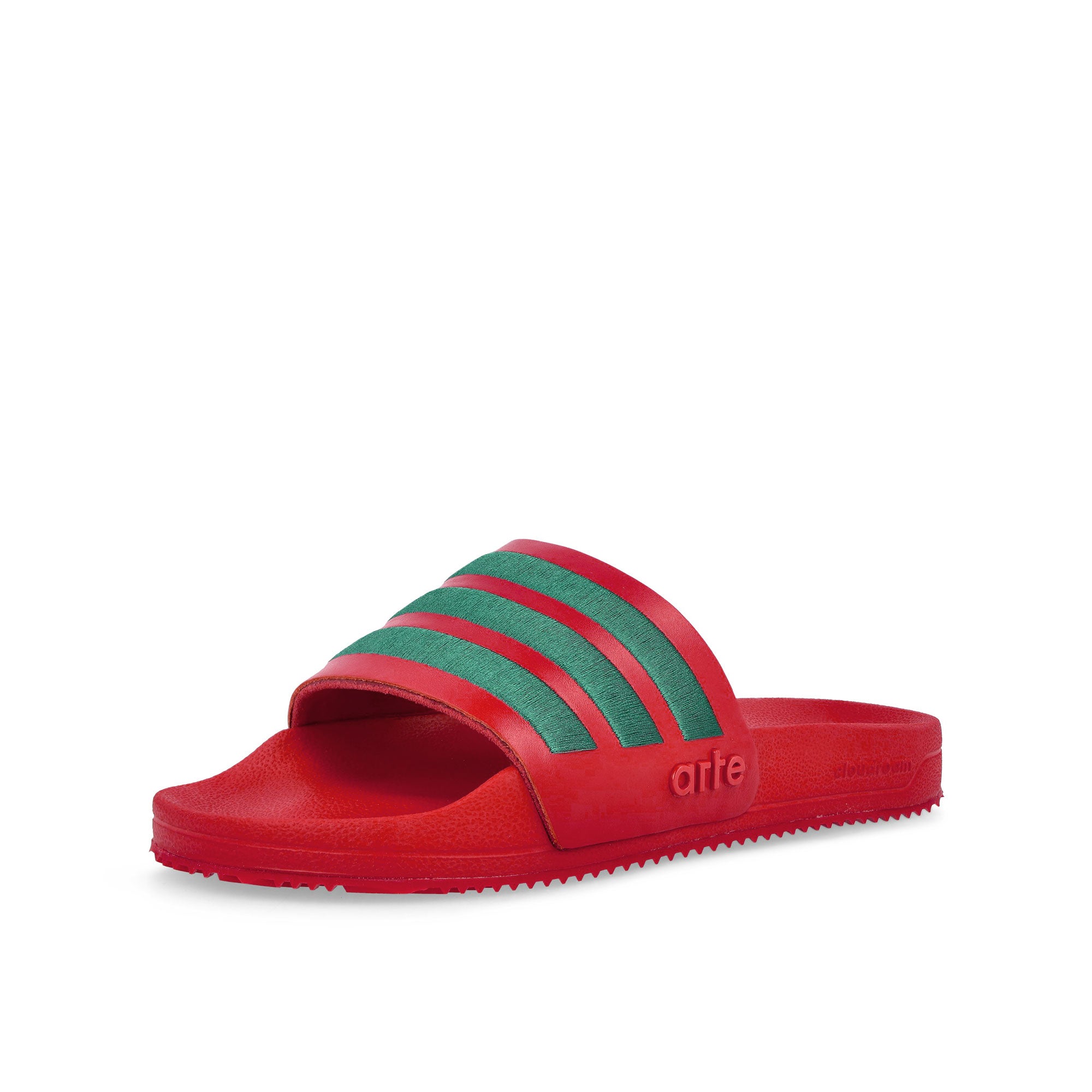 adidas Adilette Better Scarlet / Collegiate Green / Better Scarlet Slides KI8336 Close-up | Overkill