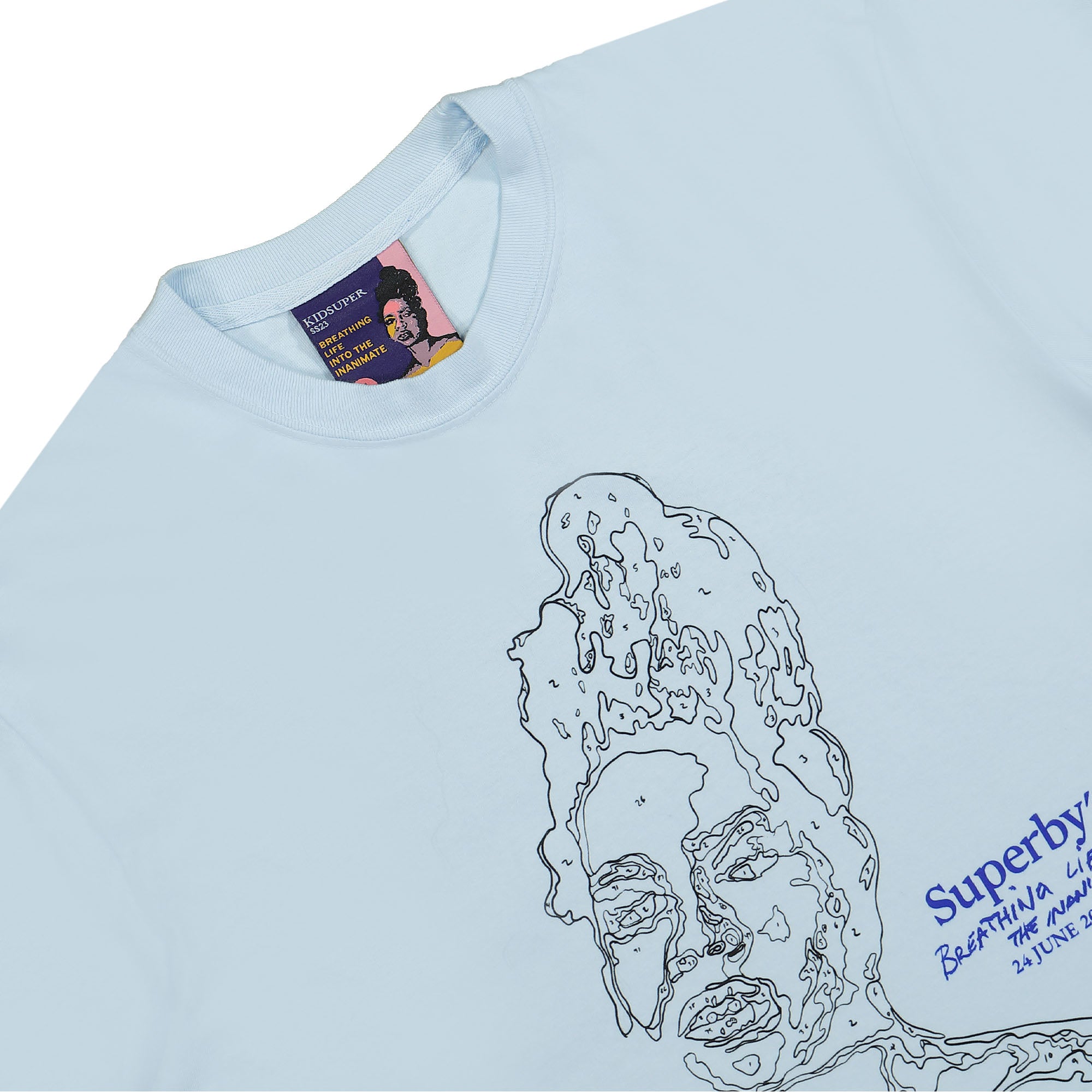 Kidsuper Studios Paint By Number Tee Blue T-Shirts Close-up | Overkill