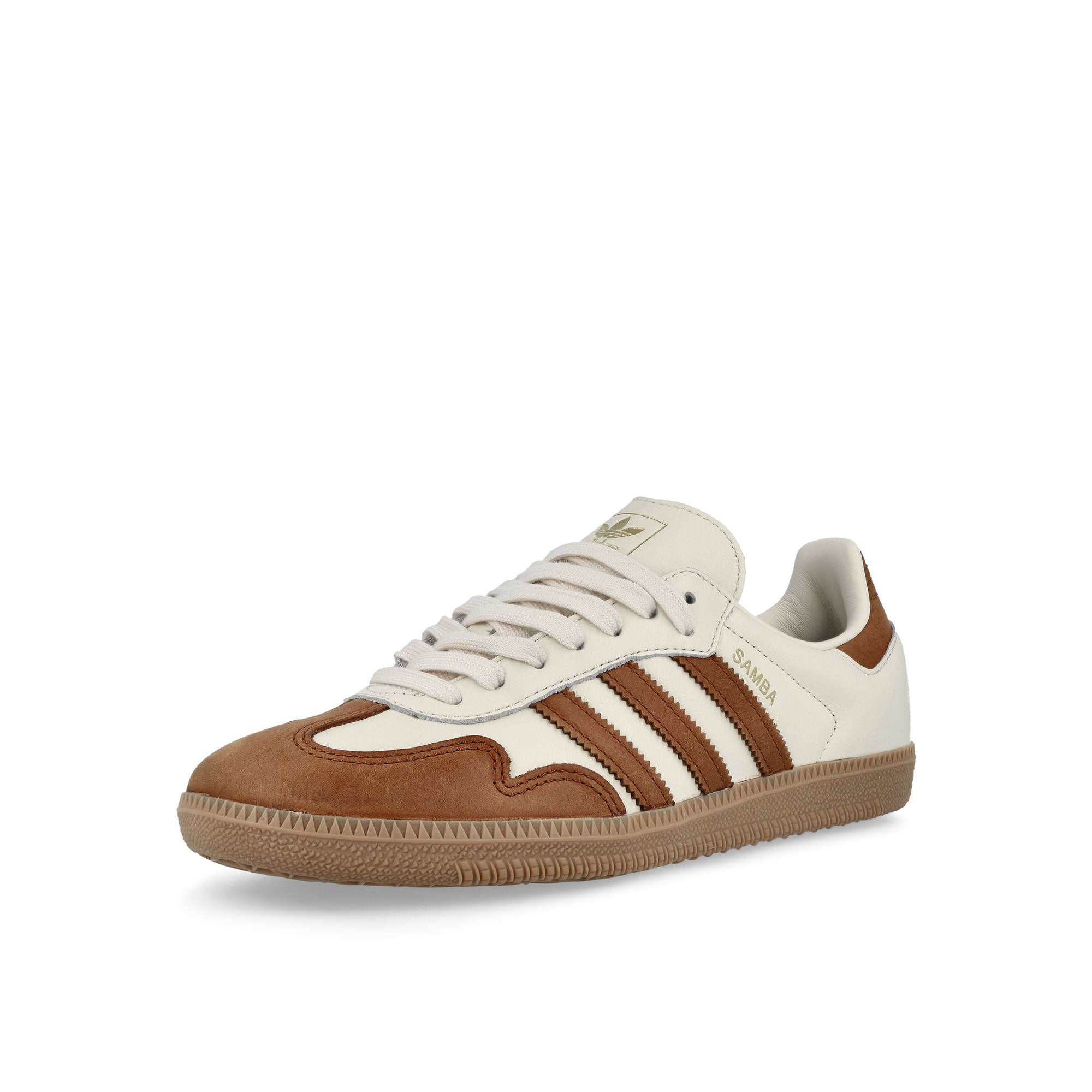 adidas Samba OG W Wonder White / Dusky Bronze / Gold Metallic Low Top Sneakers KJ0996 Close-up | Overkill