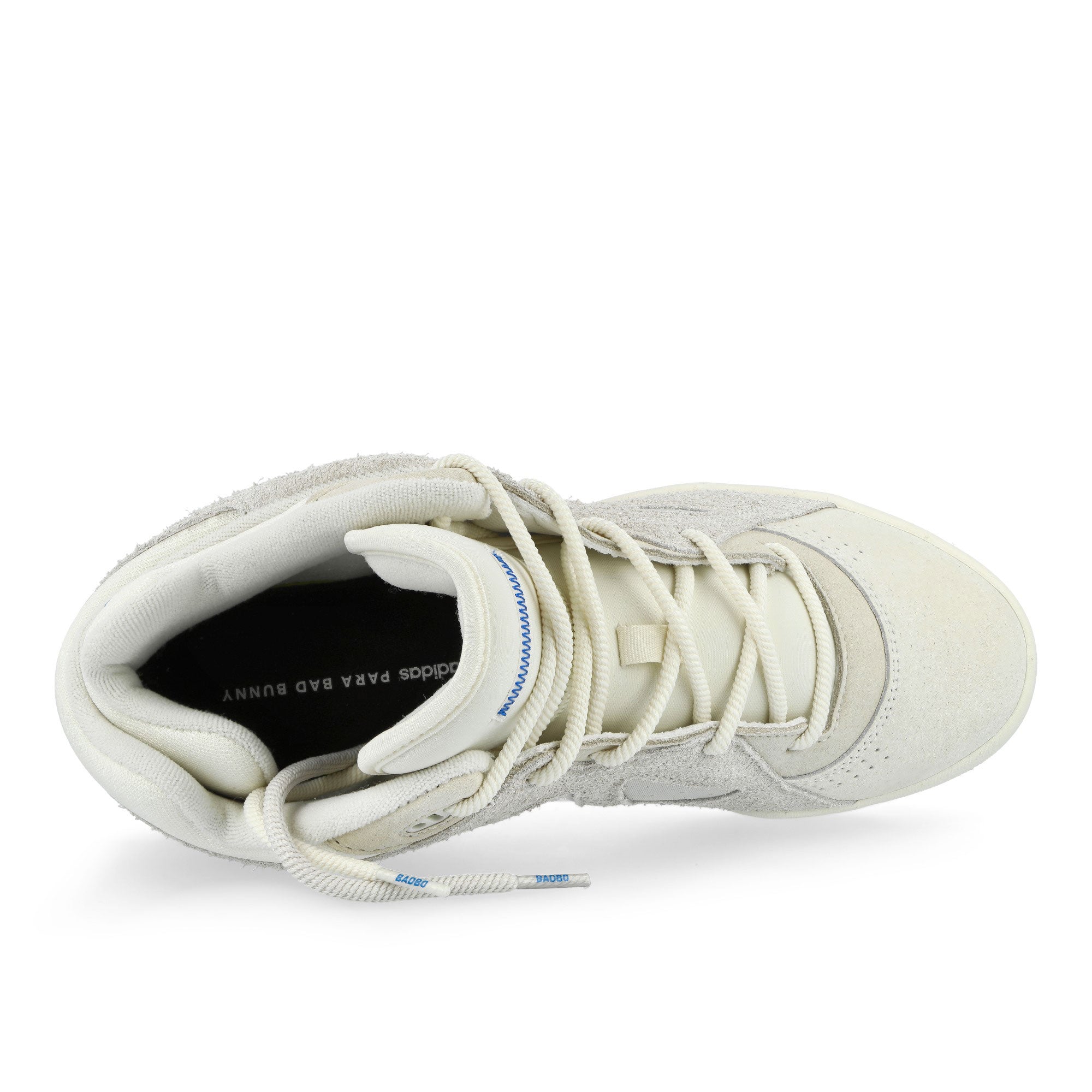 Bad Bunny x adidas BadBo 1.0 Chalk White / Talc / Core White Mid Top Sneakers KJ1468 Detailfoto | Overkill
